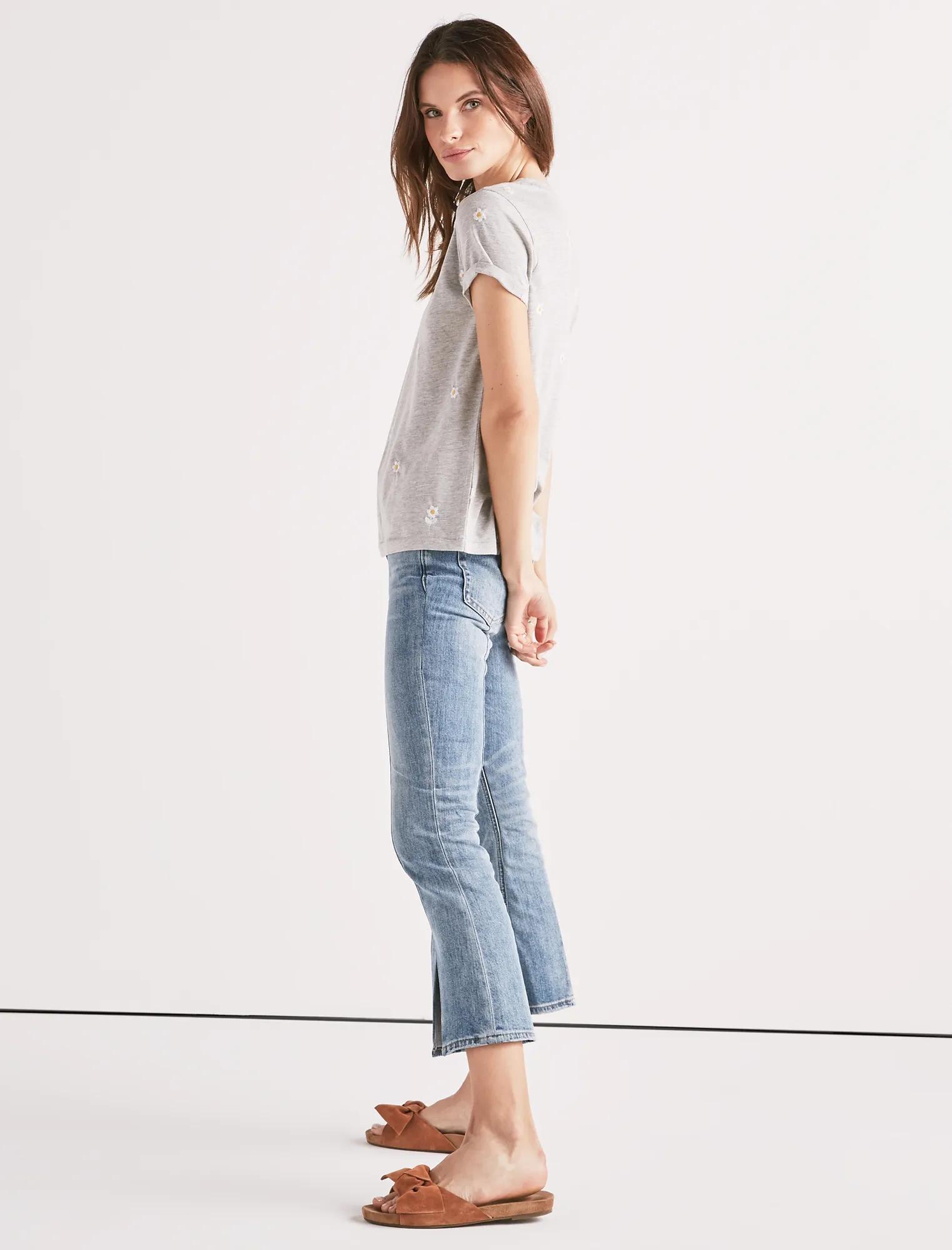 ALL OVER EMBROIDERED DAISIES TEE, image 2