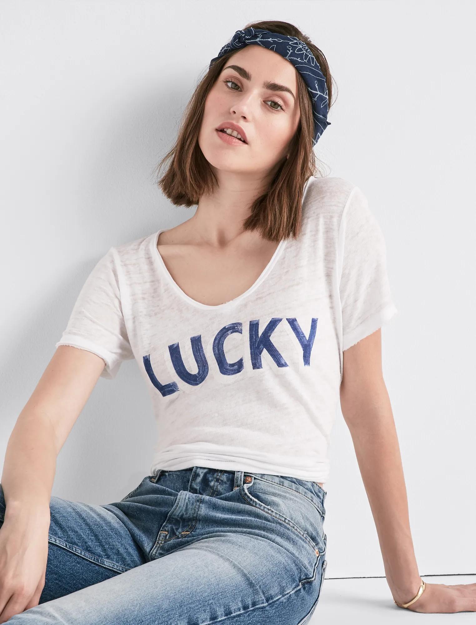 LUCKY SLUB TEE, image 1