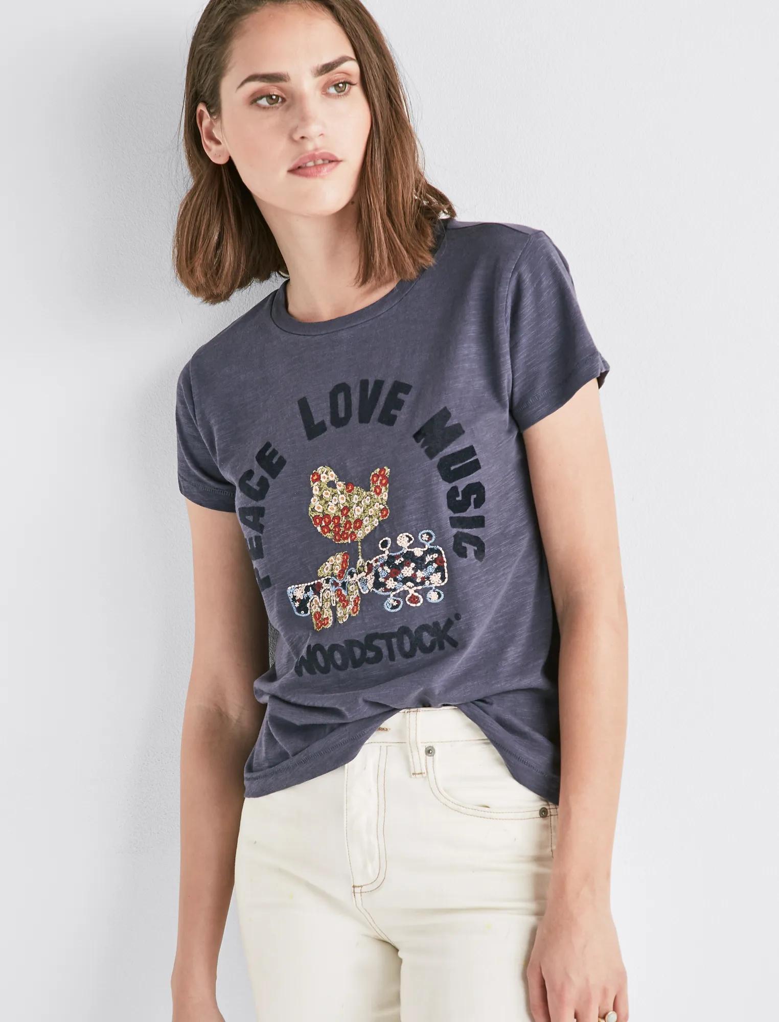 EMBROIDERED WOODSTOCK TEE | Lucky Brand
