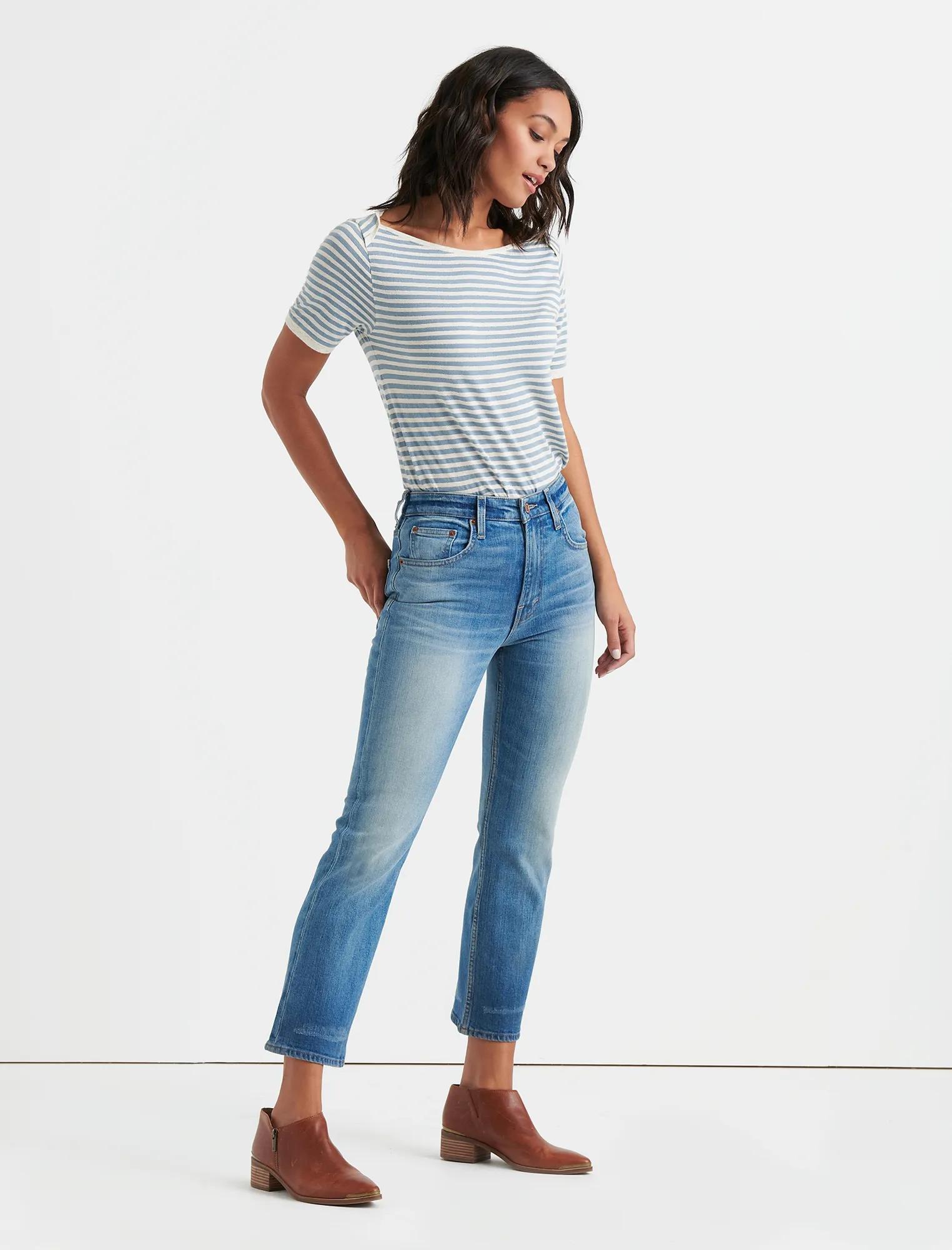 BOATNECK METALLIC STRIPE TEE, image 2