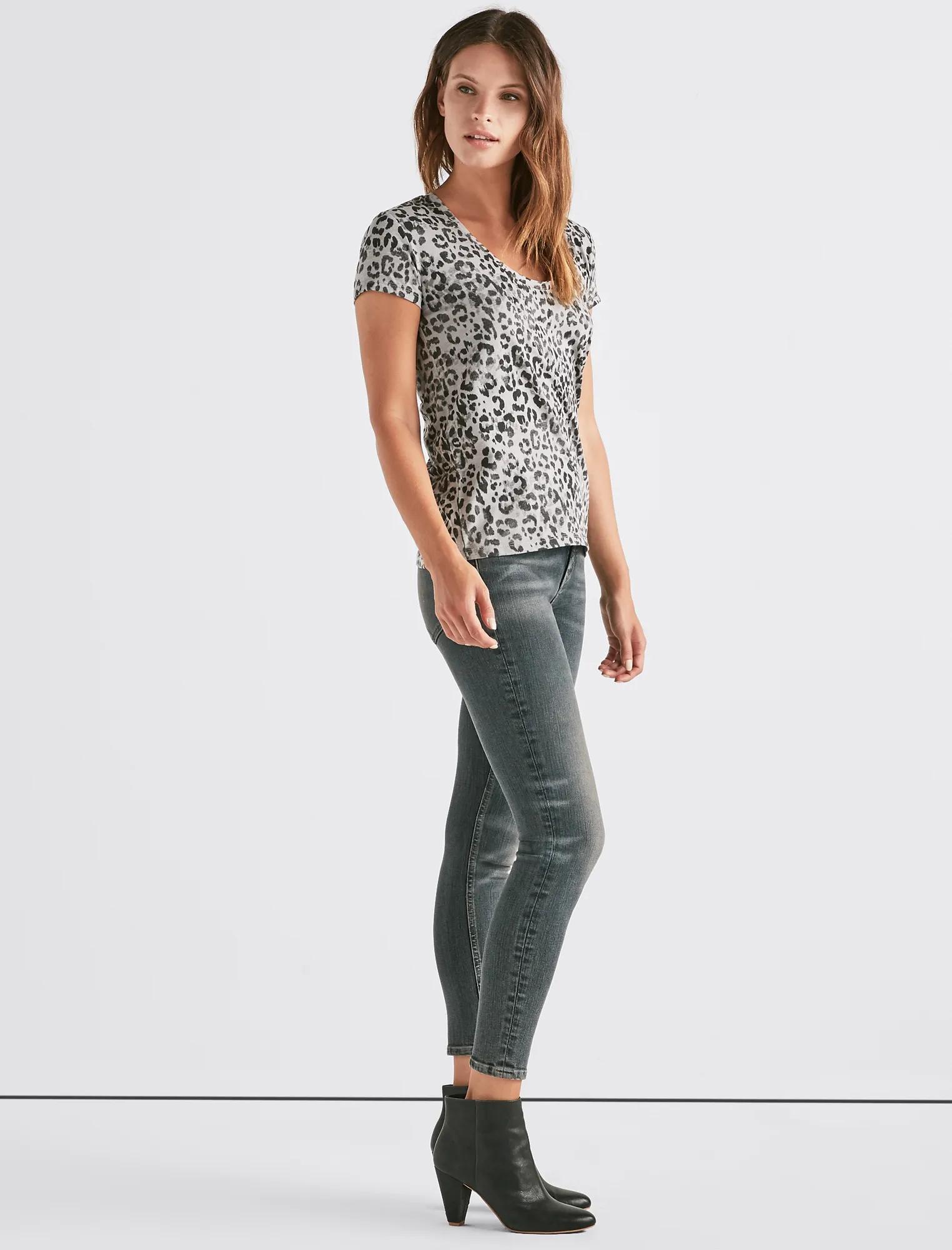 LEOPARD SCOOP NECK TEE, image 2