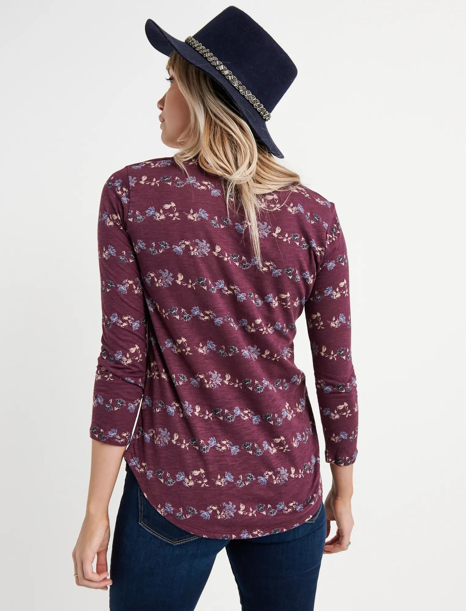 3/4 SLEEVE PLACED FLORAL TEE, image 3
