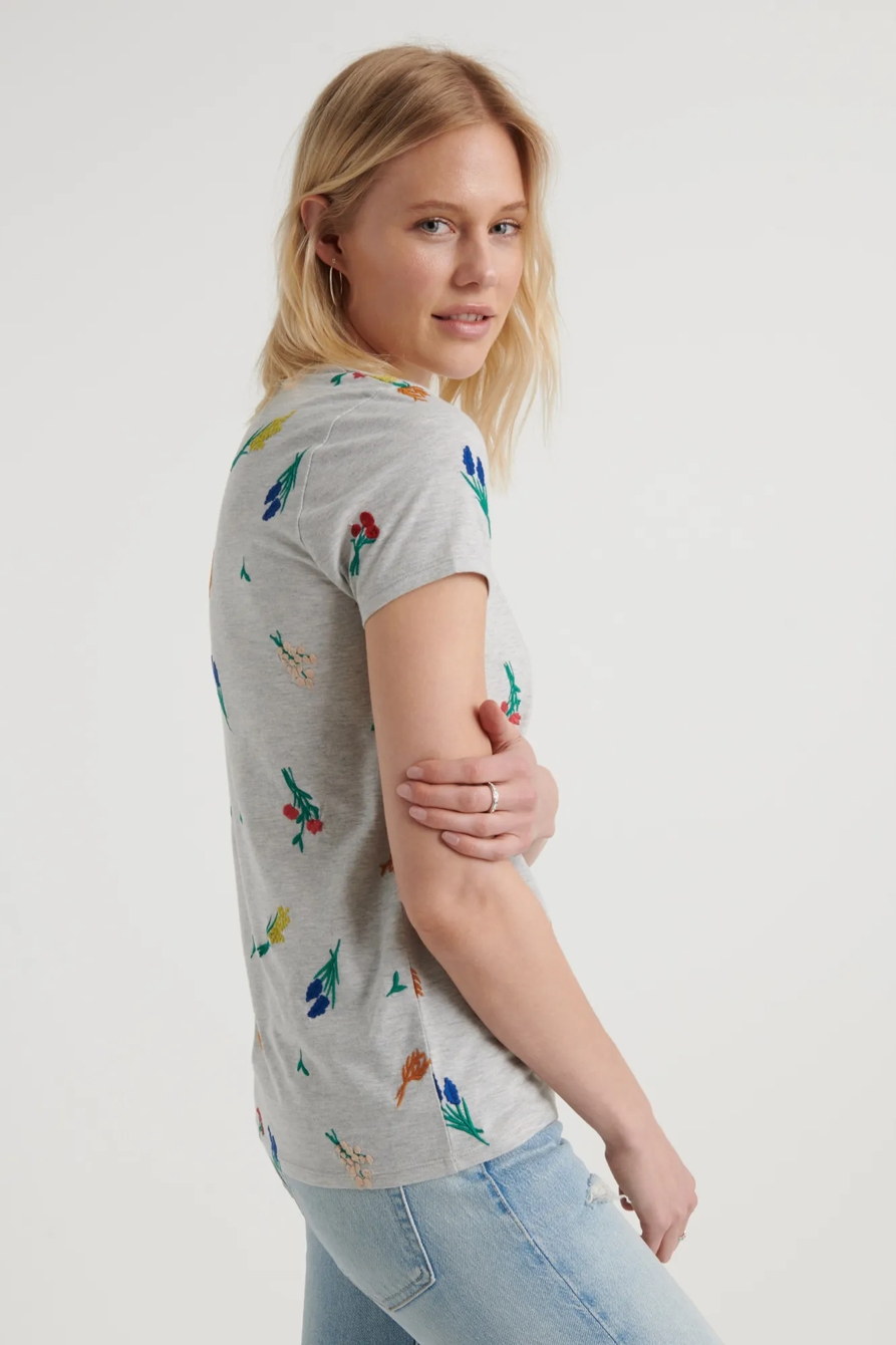 ALLOVER EMBROIDERED FLOWER TEE, image 2