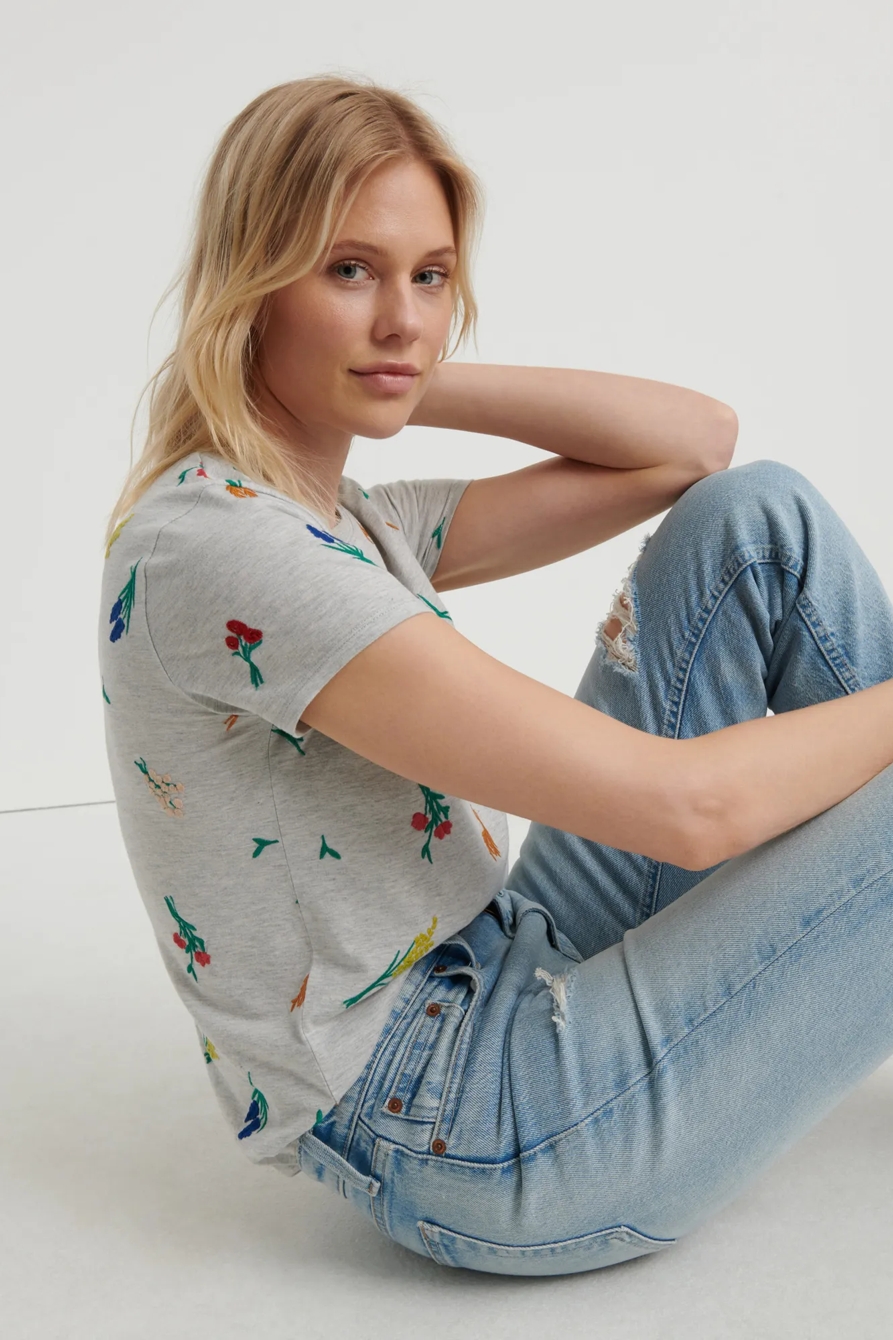 ALLOVER EMBROIDERED FLOWER TEE, image 4