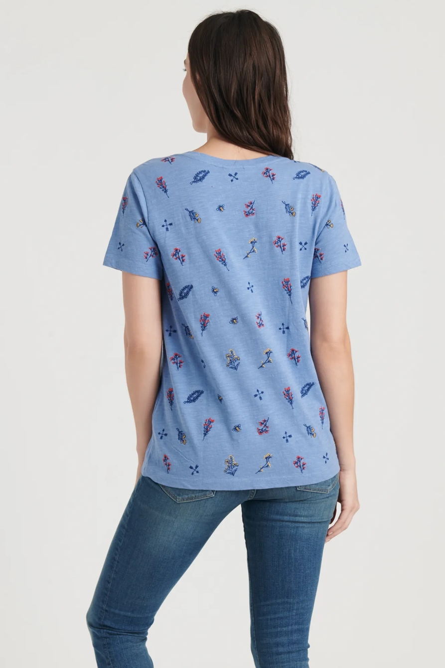 TOSSED FLORAL EMBROIDERED TEE, image 4