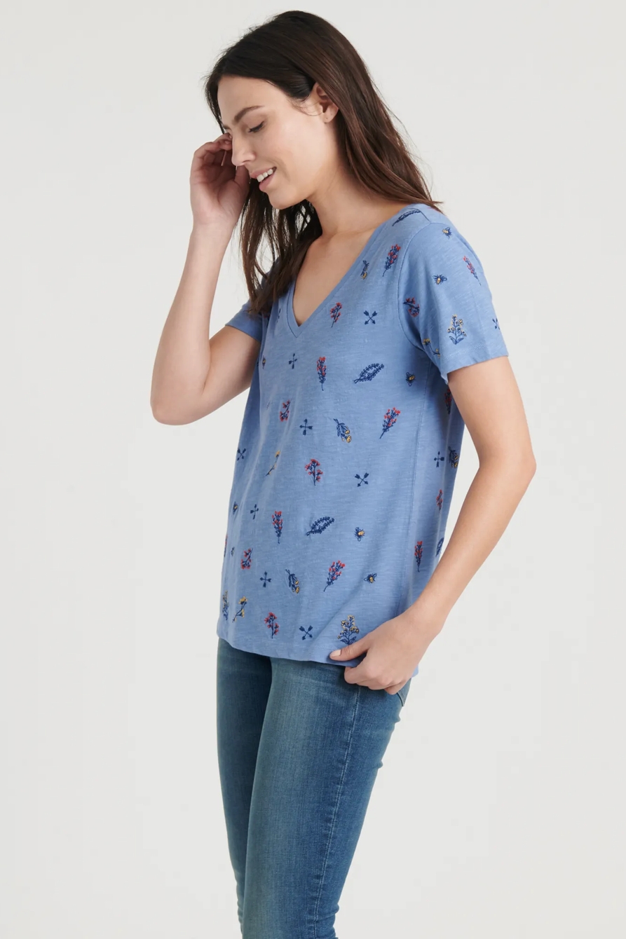 TOSSED FLORAL EMBROIDERED TEE, image 6