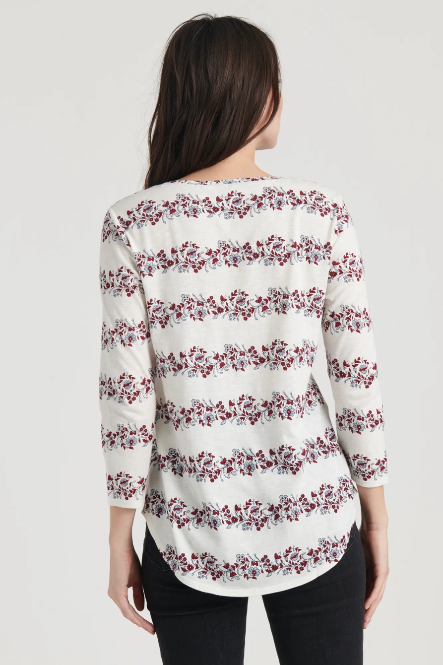 FLORAL STRIPE SCOOP TEE, image 4
