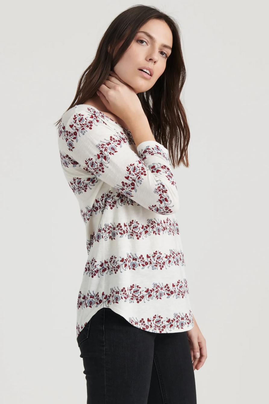 FLORAL STRIPE SCOOP TEE, image 6