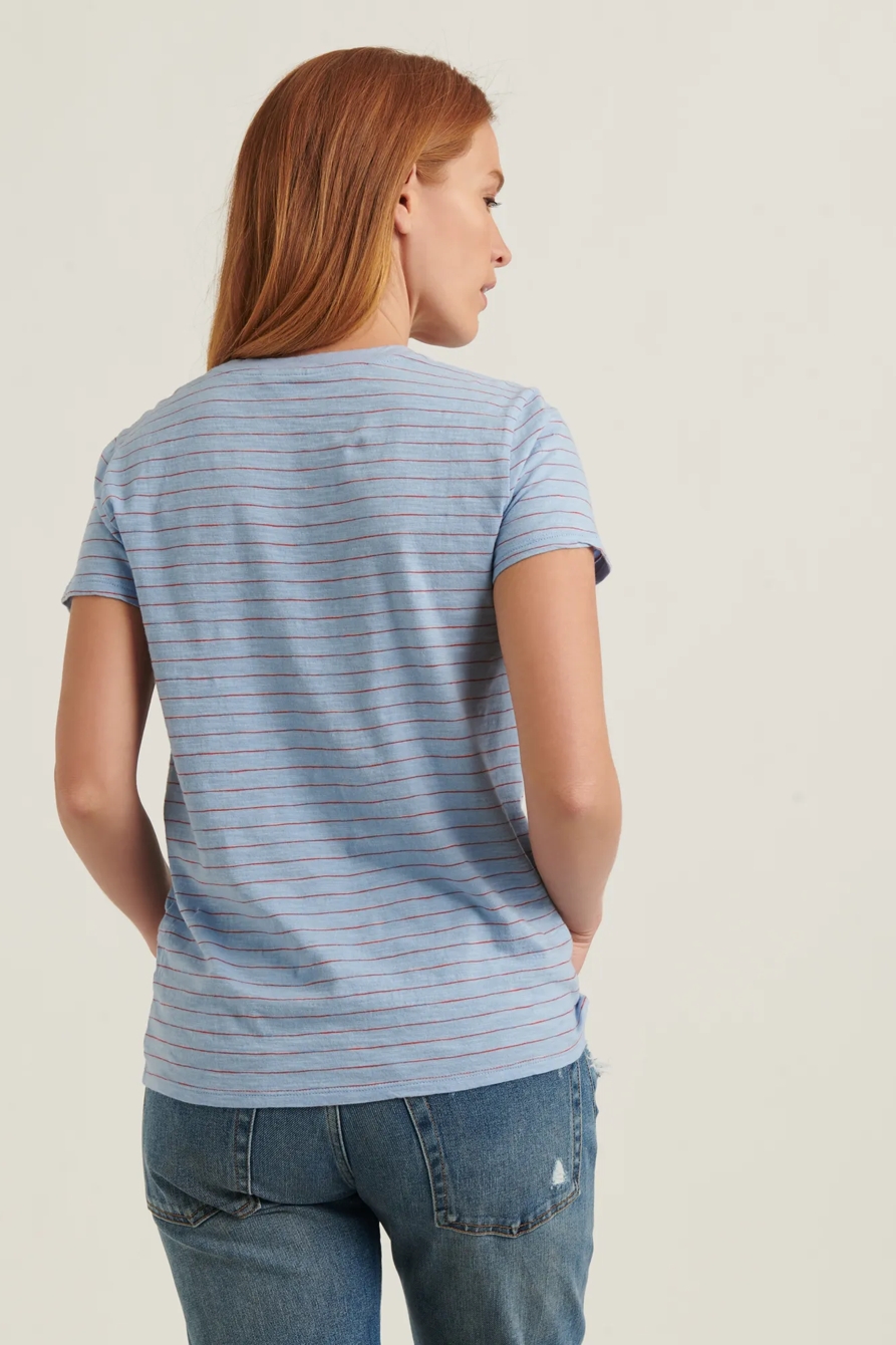 STRIPE FLORAL EMBROIDERED TEE, image 4