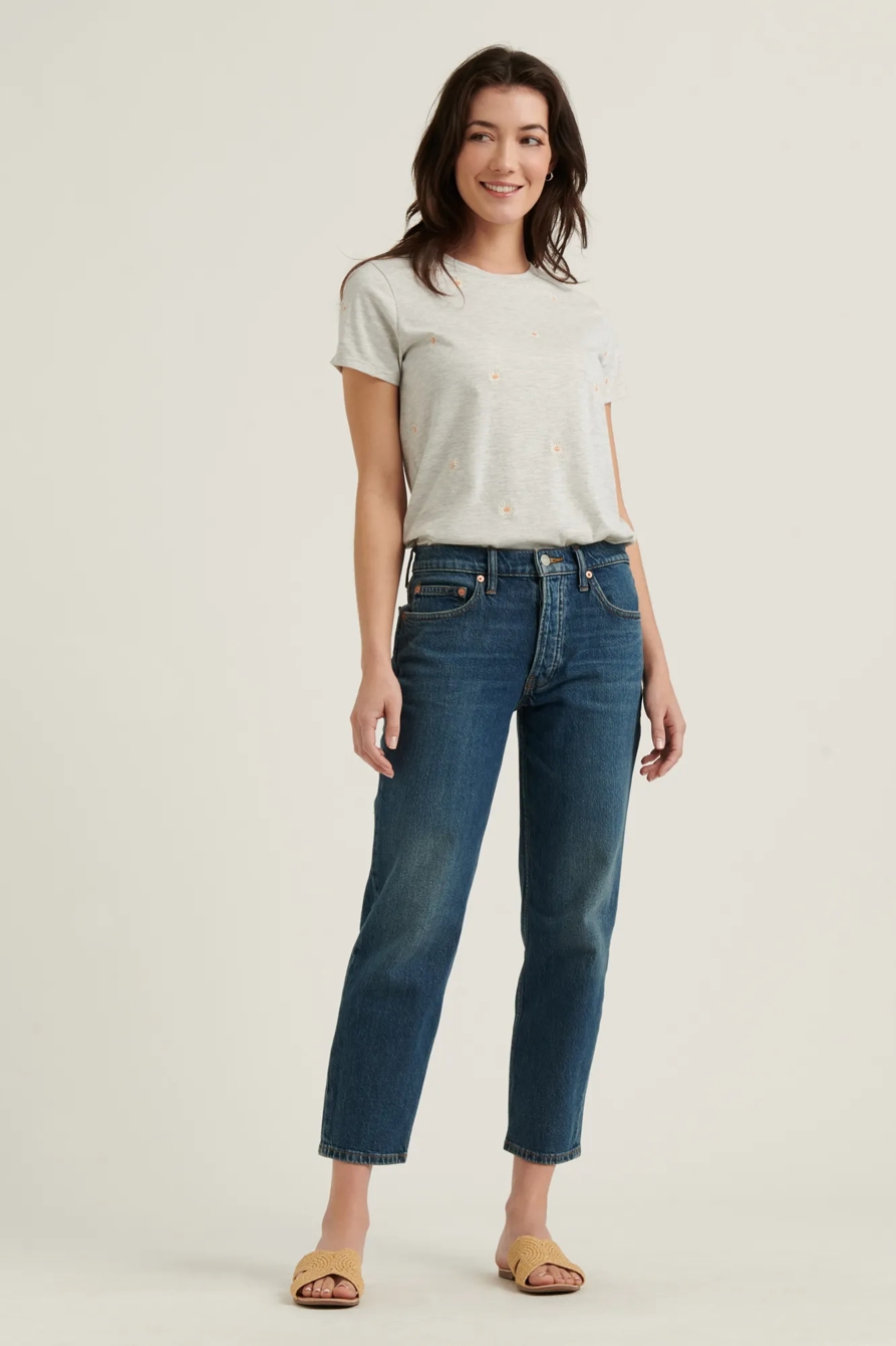 EMBROIDERED DAISY CREW NECK TEE, image 2