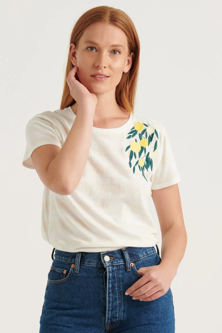 EMBROIDERED LEMON TEE, image 1