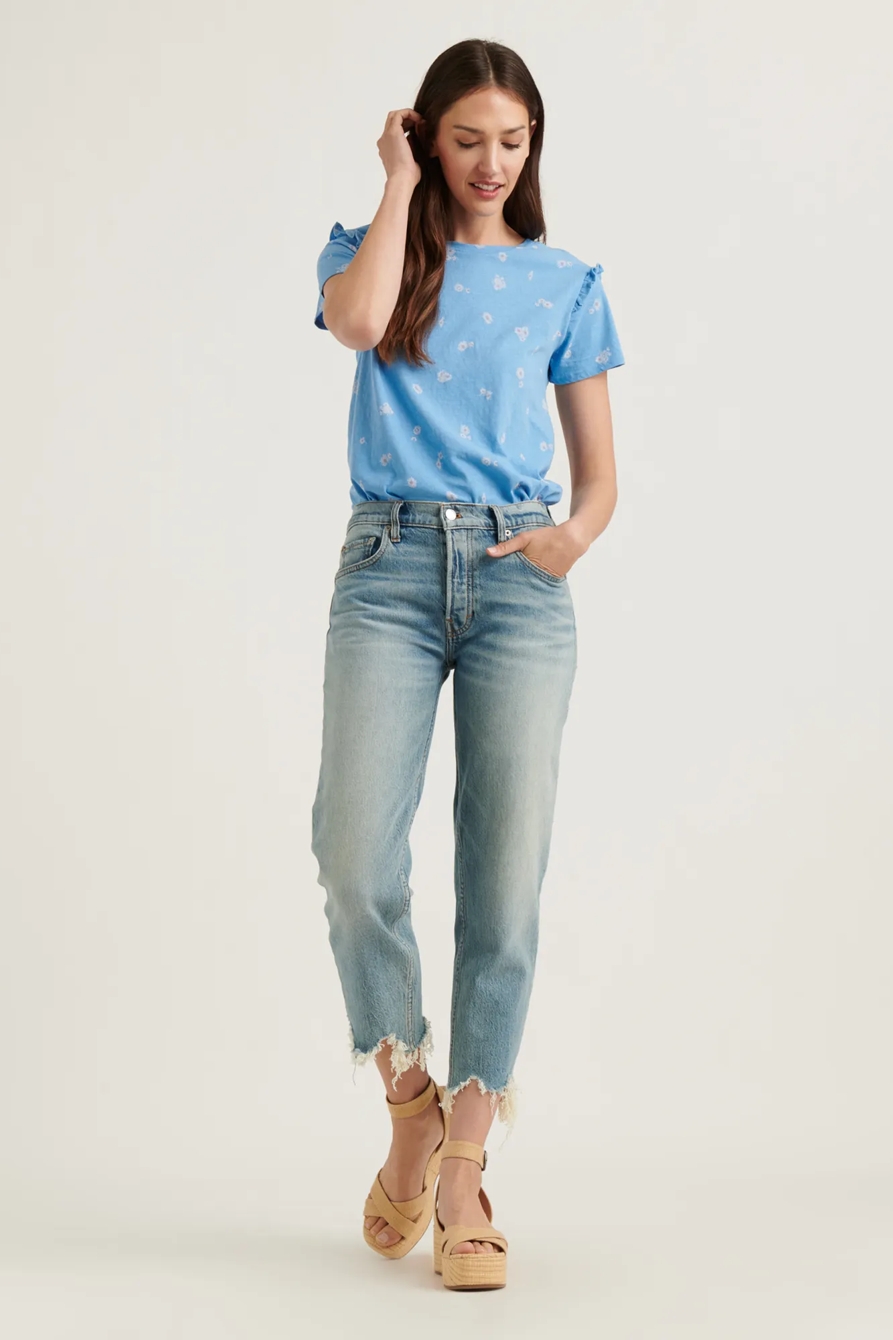 ESSENTIAL FLORAL RUFFLE CREW TEE, image 2