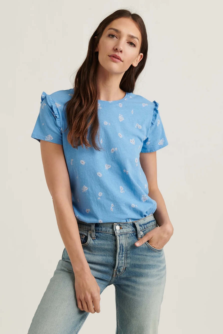 ESSENTIAL FLORAL RUFFLE CREW TEE, image 4