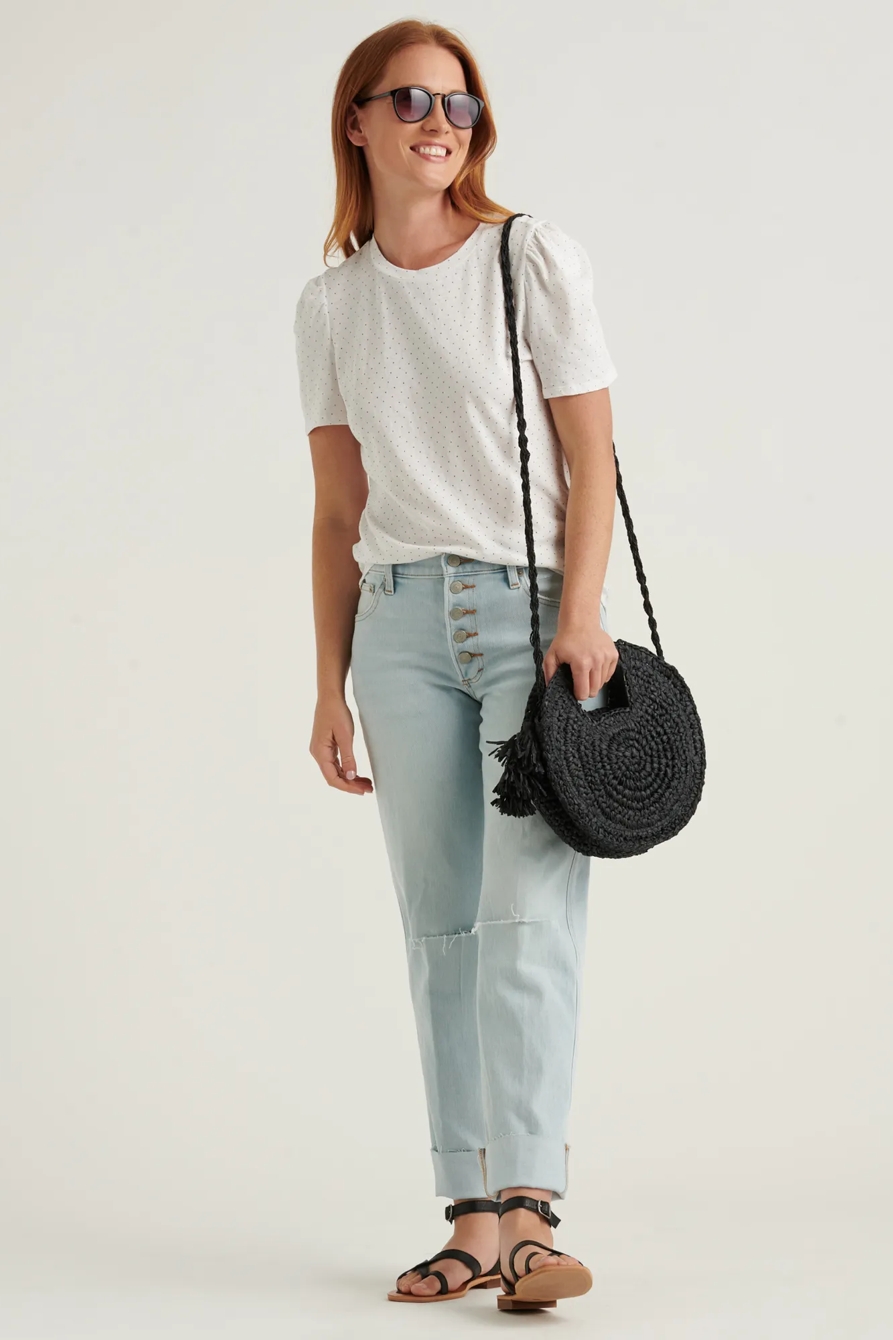 ESSENTIAL PRINTED PUFF SLEEVE TEE, image 2