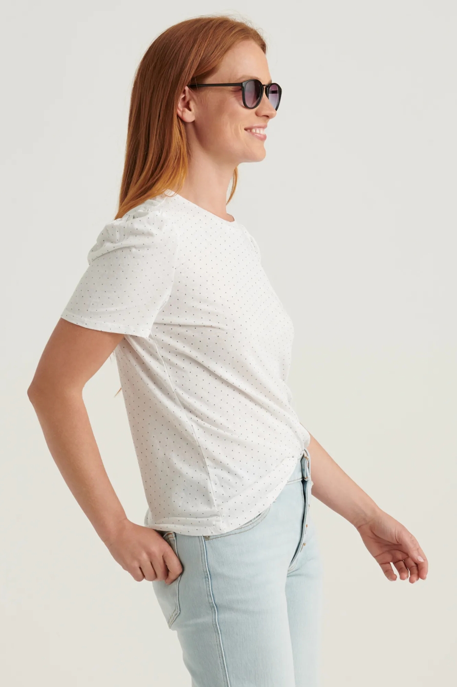 ESSENTIAL PRINTED PUFF SLEEVE TEE, image 3