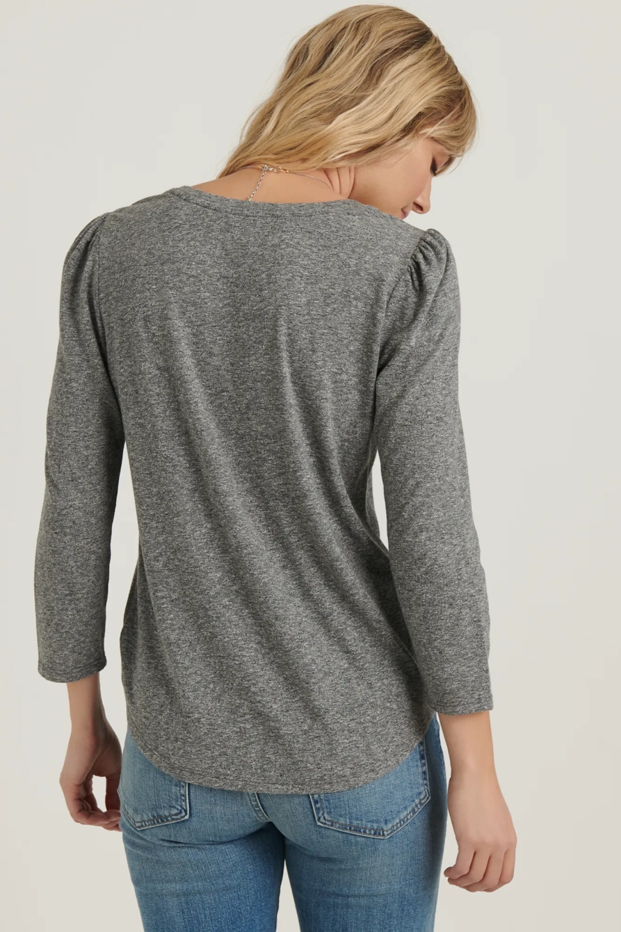 PUFF SLEEVE V-NECK TEE, image 4