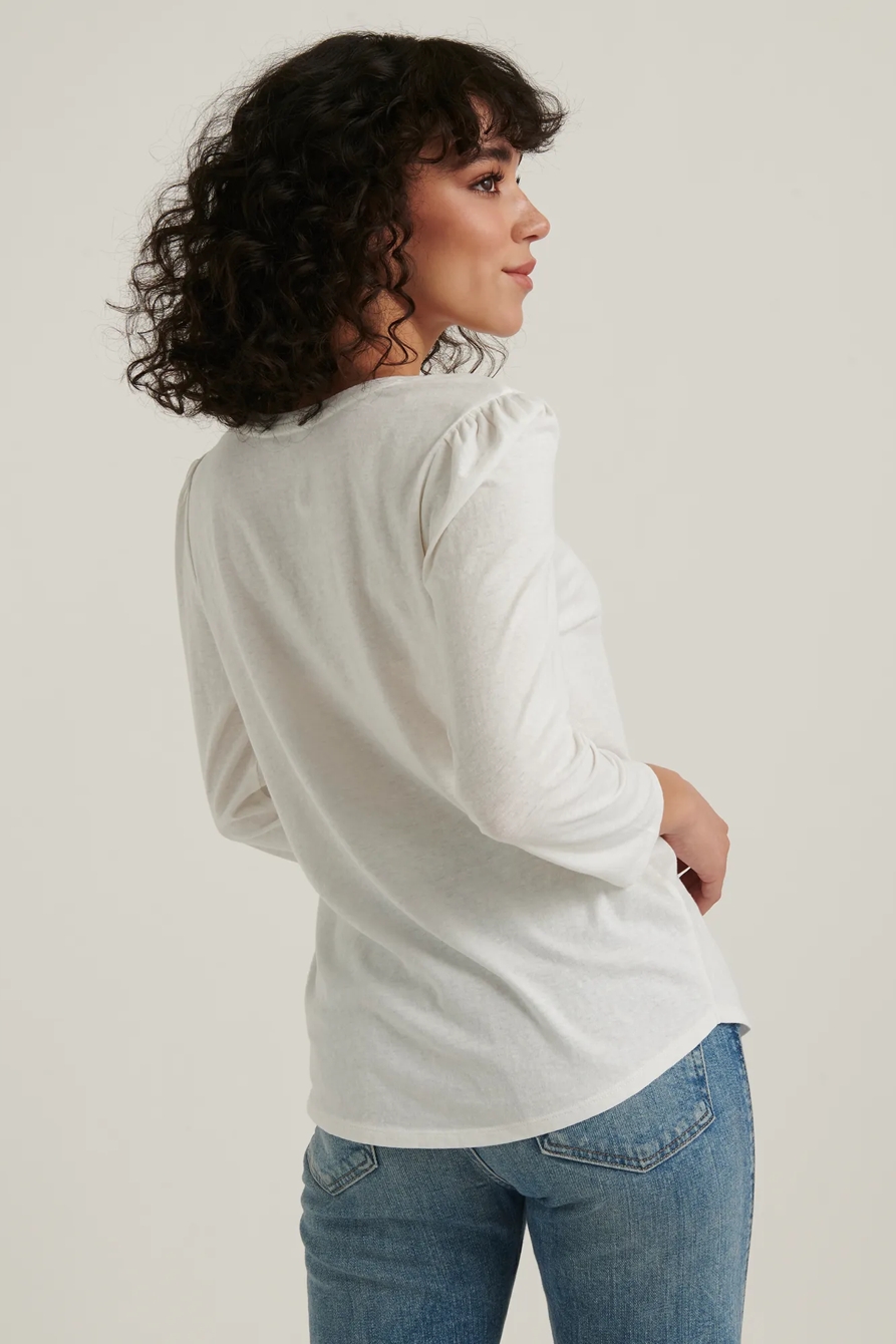 PUFF SLEEVE V-NECK TEE, image 4