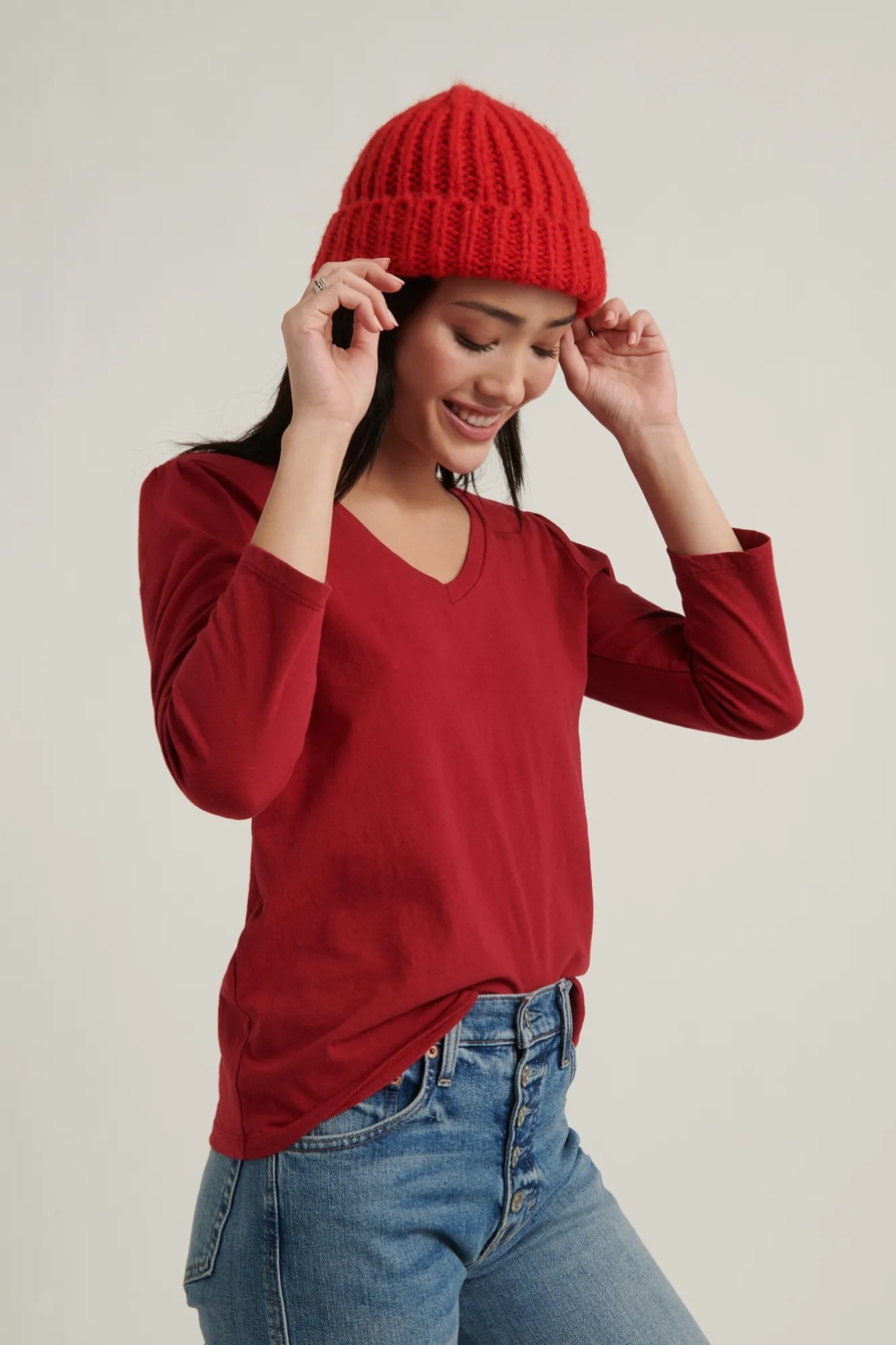 PUFF SLEEVE V-NECK TEE, image 3