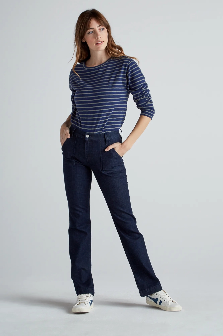 INDIGO EASY STRIPE TEE, image 2