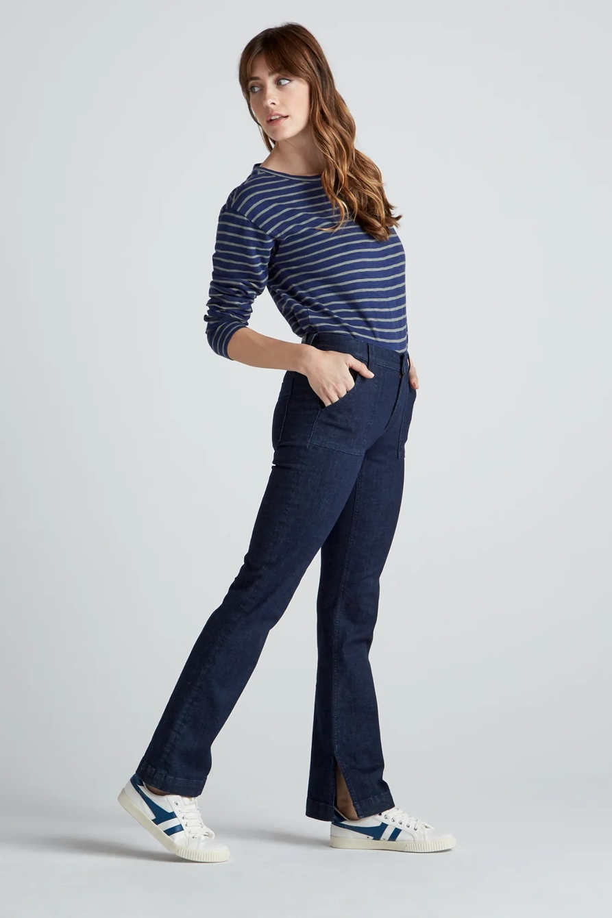INDIGO EASY STRIPE TEE, image 4