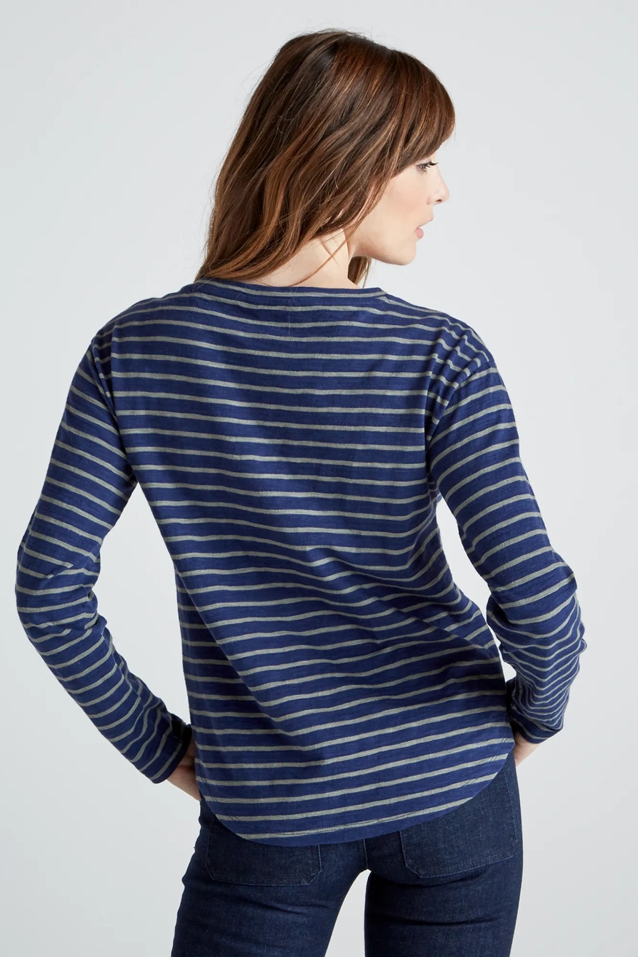 INDIGO EASY STRIPE TEE, image 5