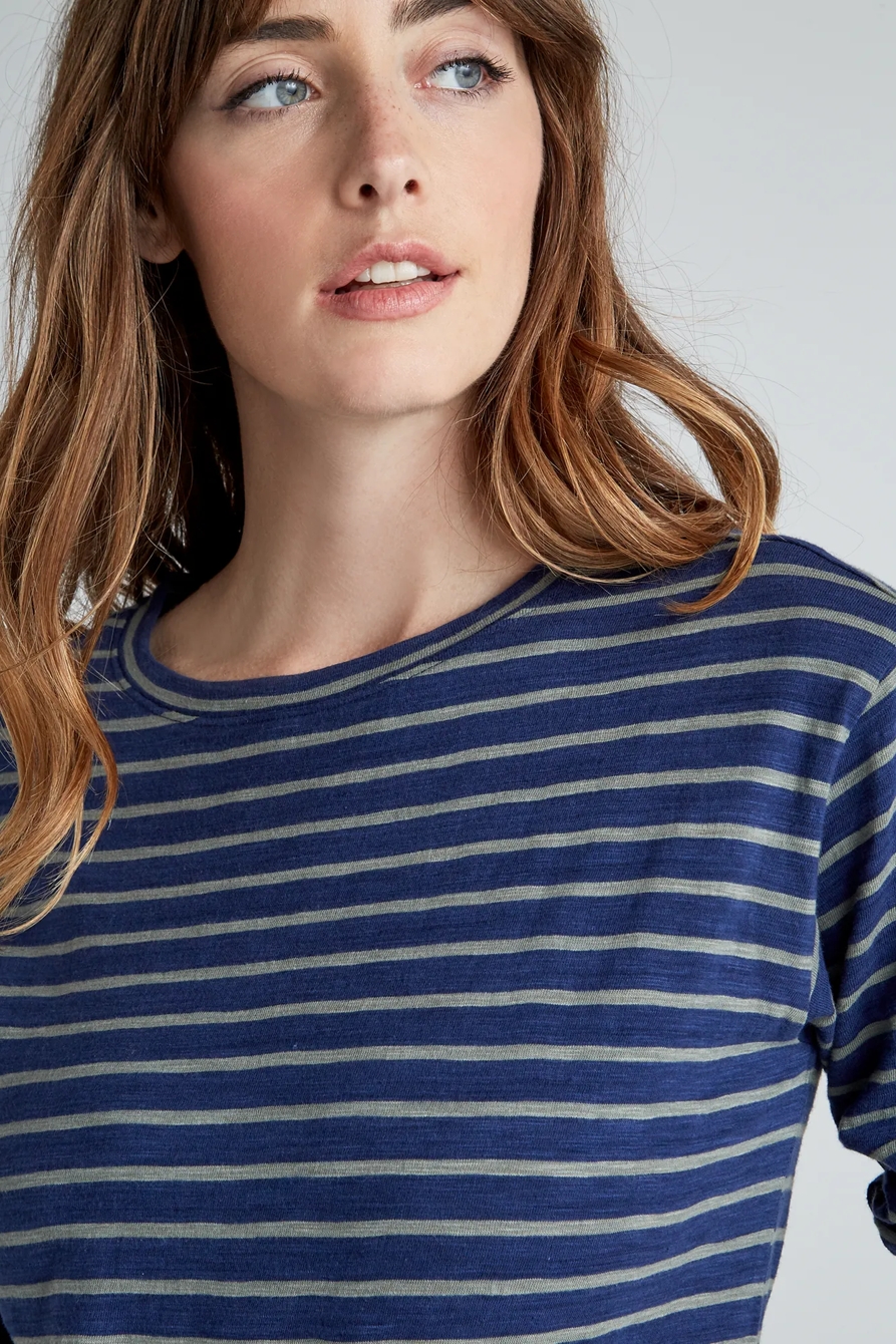 INDIGO EASY STRIPE TEE, image 6