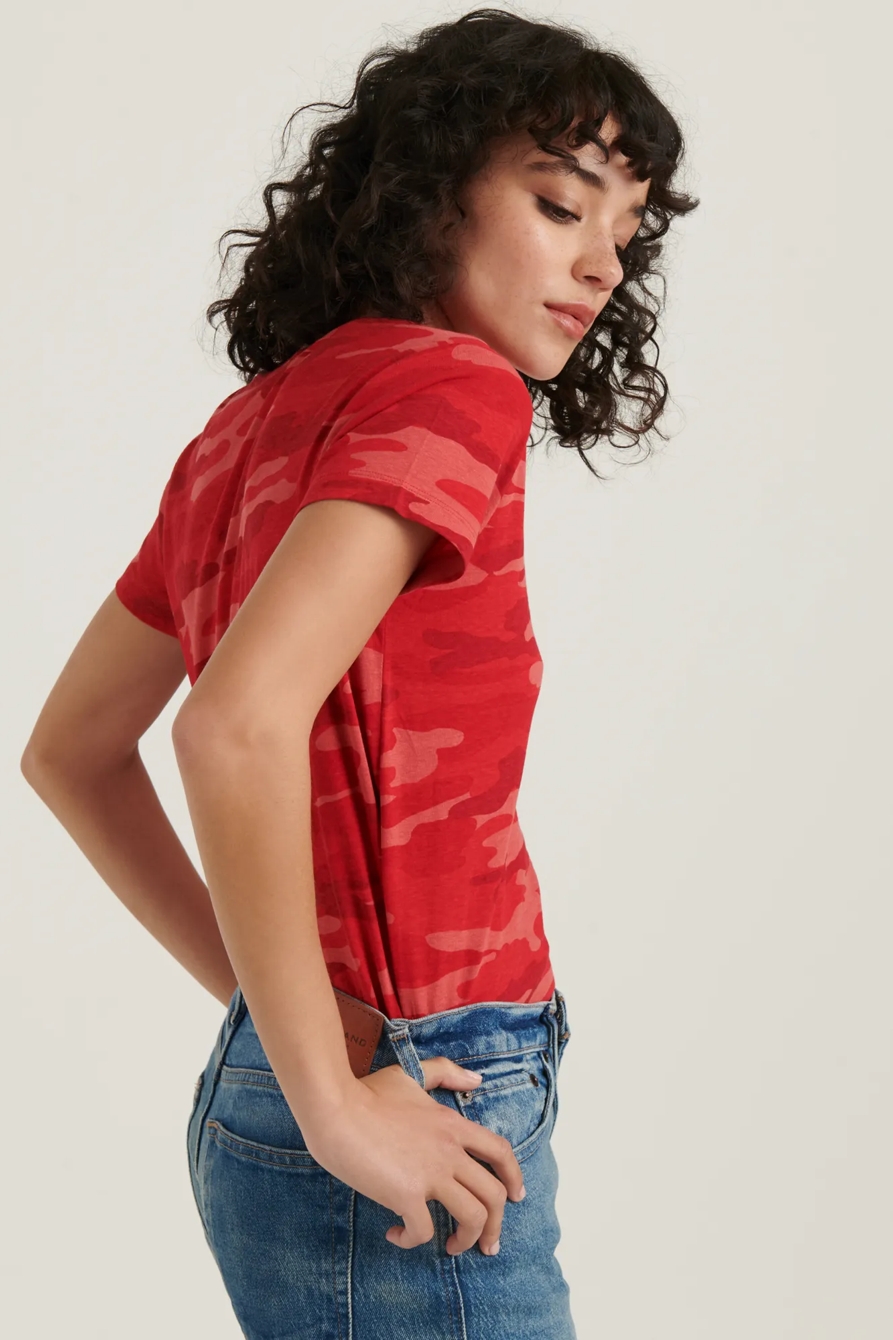 RED CAMO V-NECK TEE, image 2