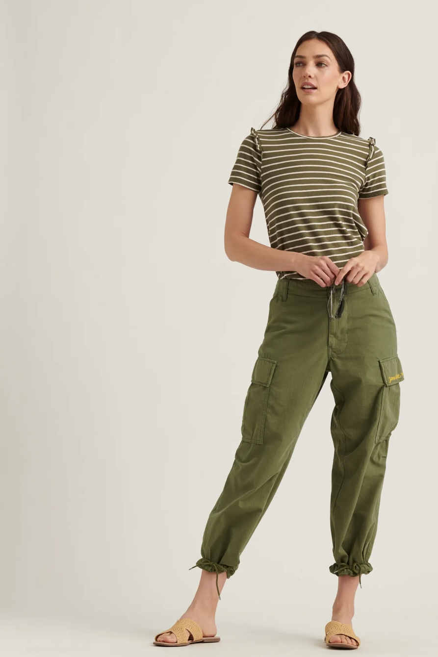 ESSENTIAL STRIPE RUFFLE CREW TEE, image 2