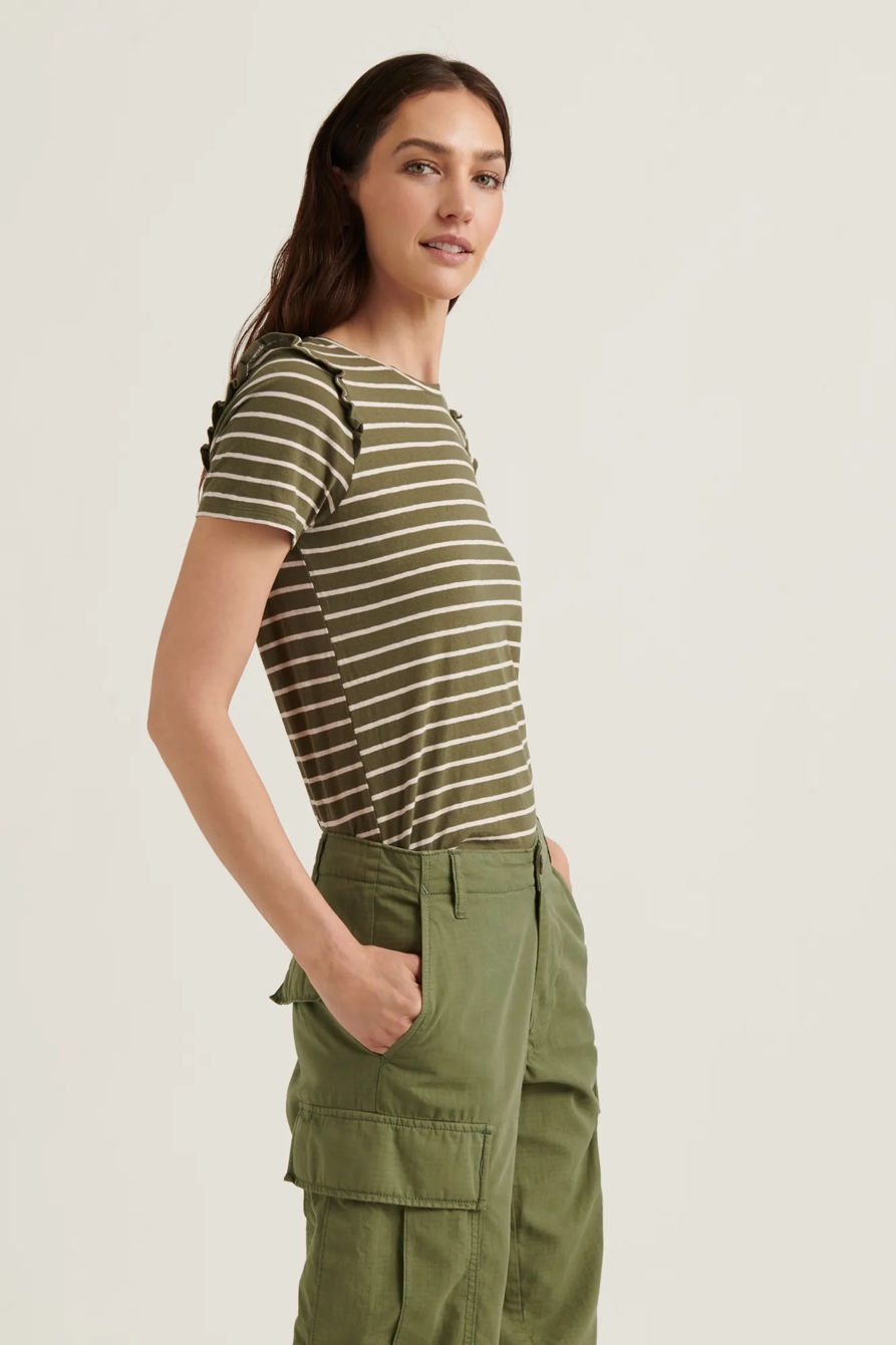 ESSENTIAL STRIPE RUFFLE CREW TEE, image 3