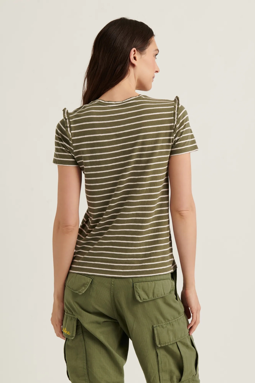 ESSENTIAL STRIPE RUFFLE CREW TEE, image 4