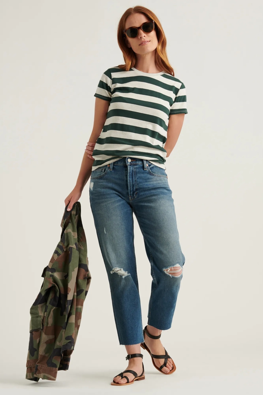 ESSENTIAL STRIPE CREW NECK TEE, image 2