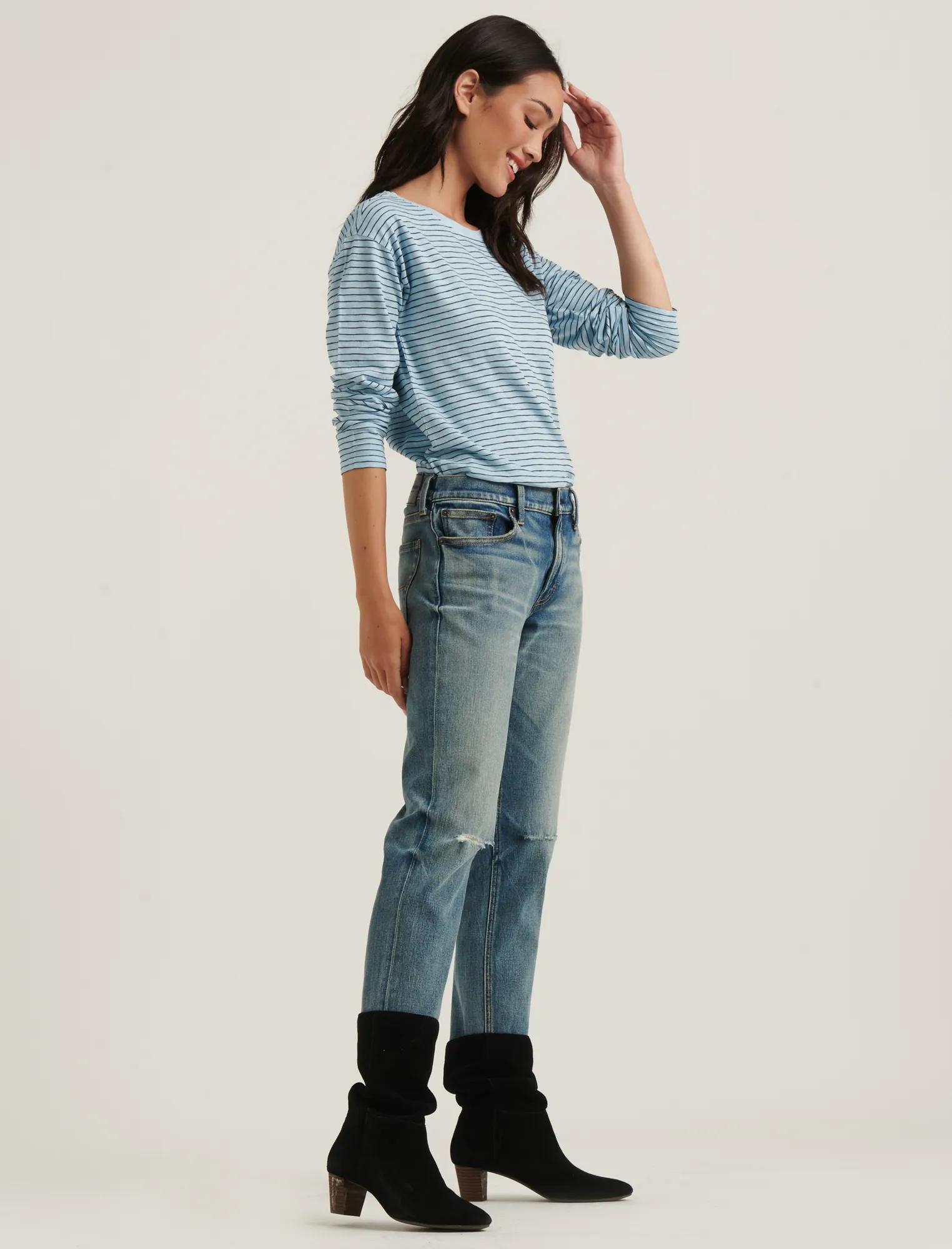 ESSENTIAL STRIPE LONG SLEEVE CREW NECK, image 2