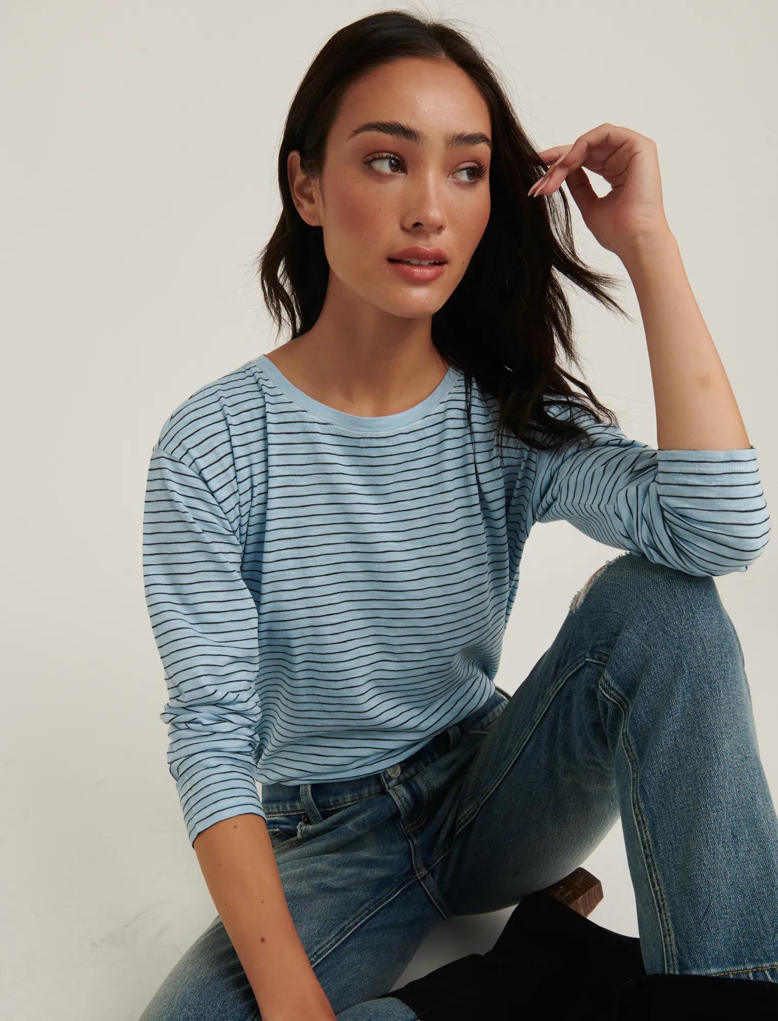 ESSENTIAL STRIPE LONG SLEEVE CREW NECK, image 4