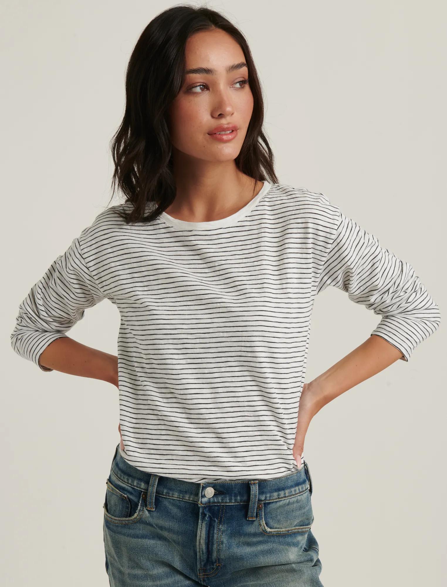 ESSENTIAL STRIPE LONG SLEEVE CREW NECK, image 1