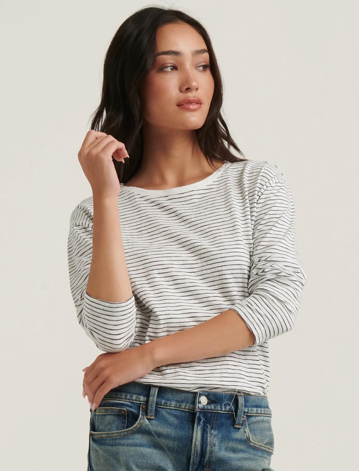 ESSENTIAL STRIPE LONG SLEEVE CREW NECK, image 2