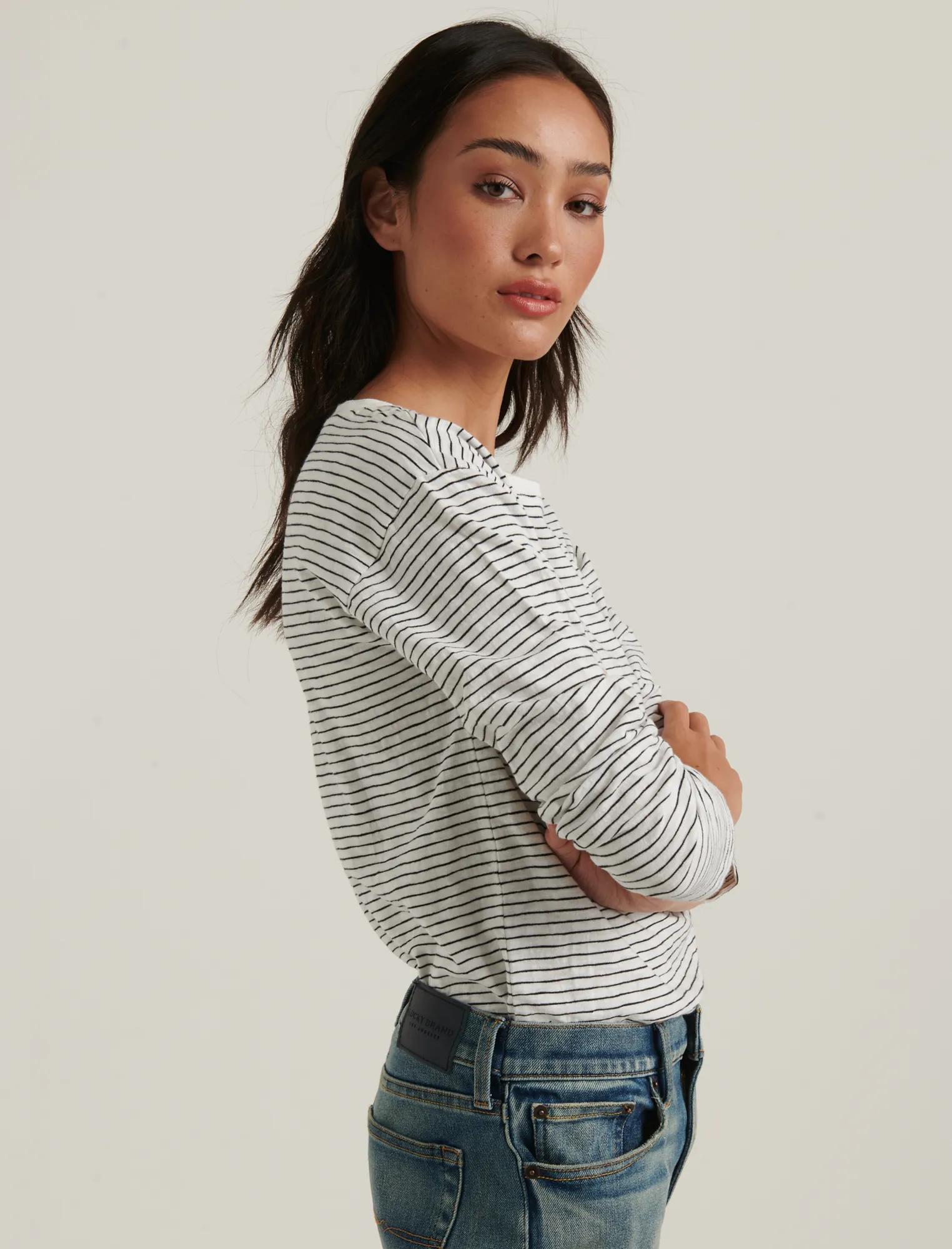 ESSENTIAL STRIPE LONG SLEEVE CREW NECK, image 3