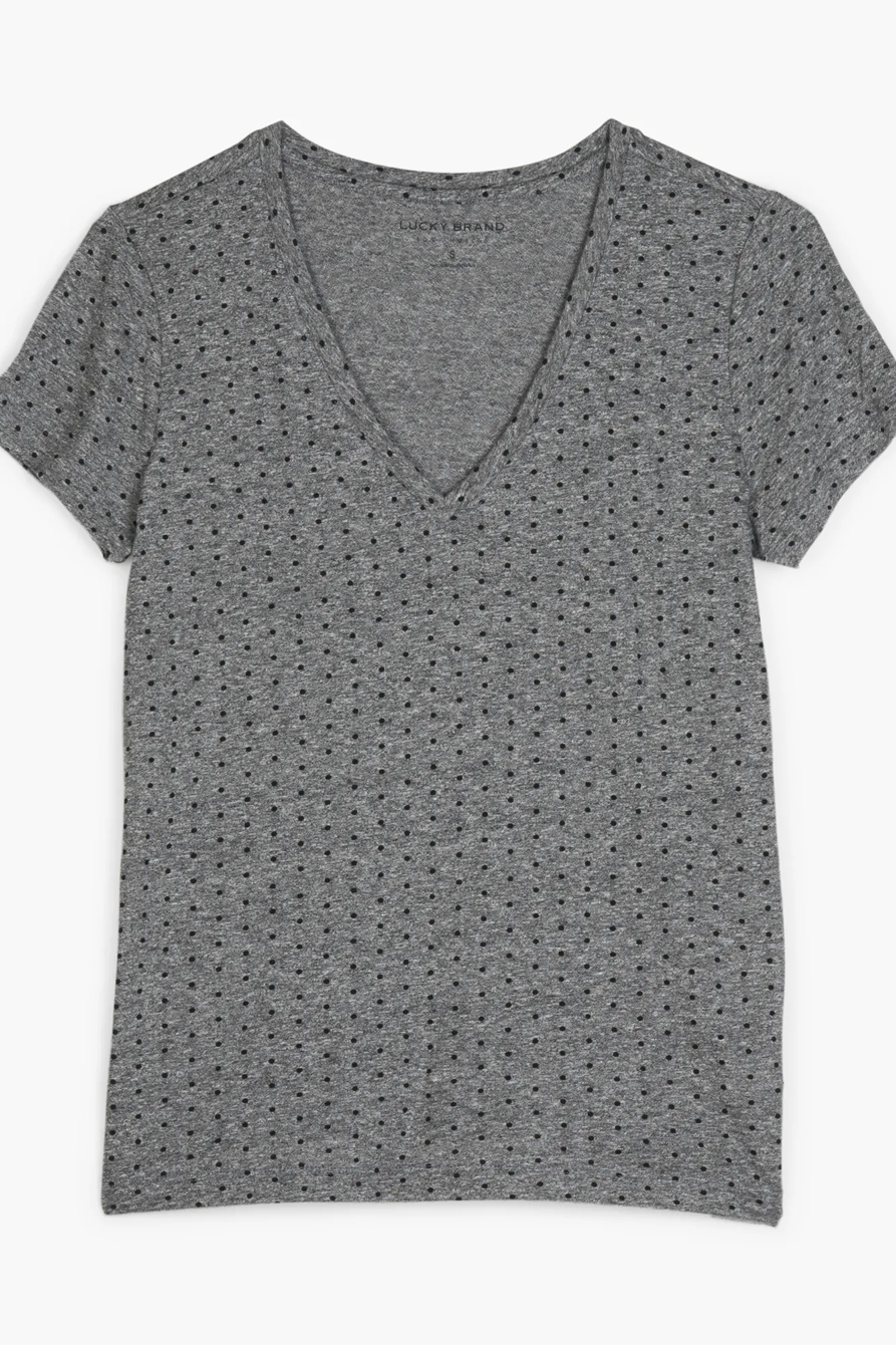 PRINTED V NECK T SHIRT, image 1