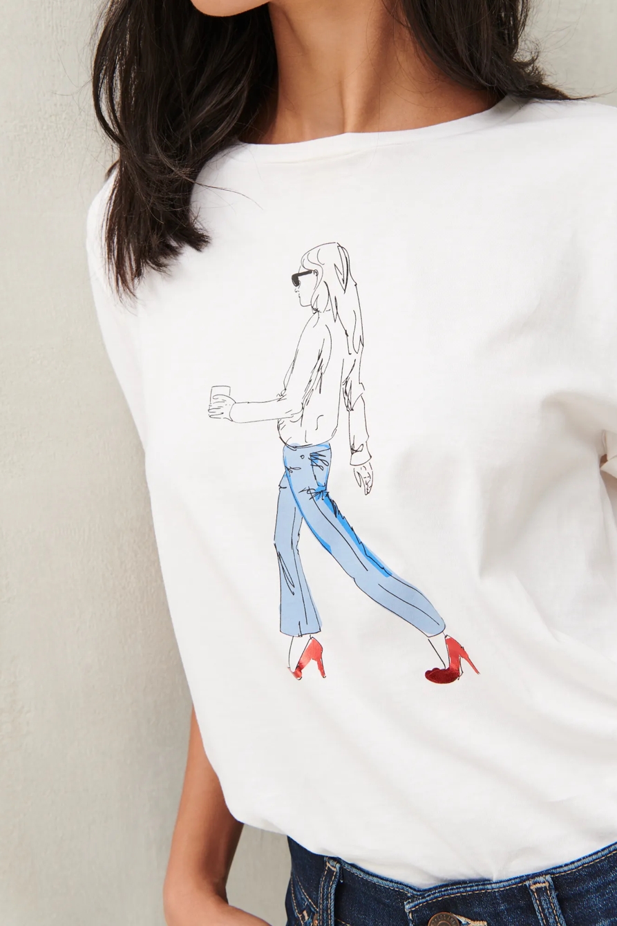 DENIM SKETCH BOYFRIEND CREW, image 5