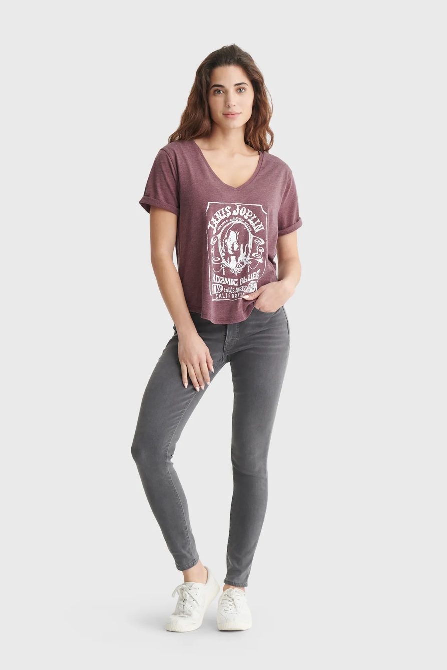JANIS JOPLIN V NECK TEE, image 2