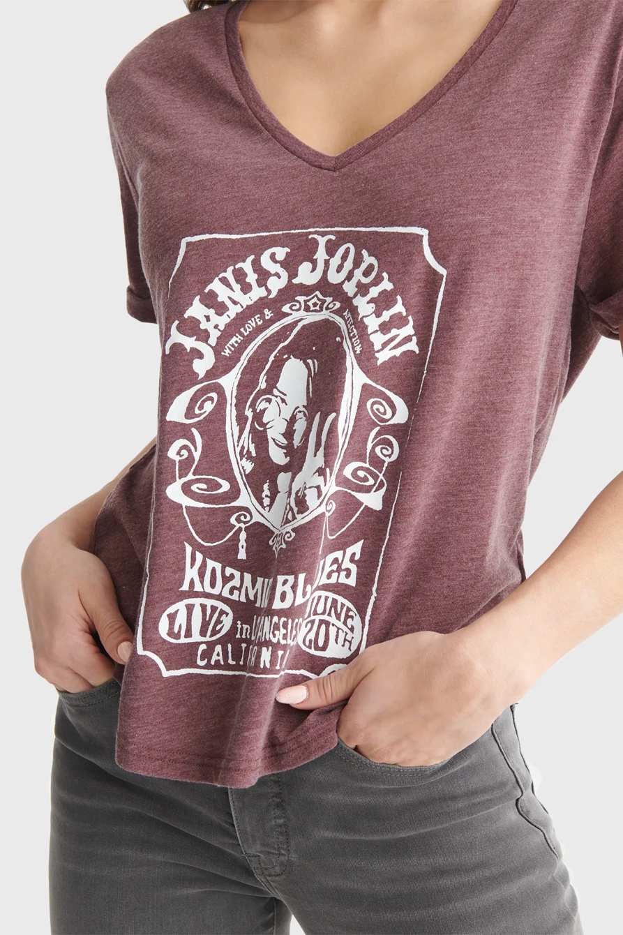JANIS JOPLIN V NECK TEE, image 3