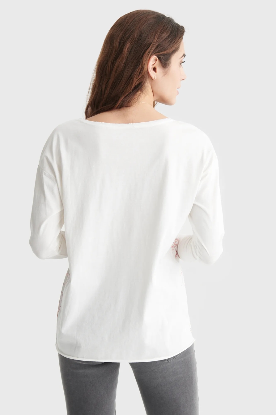 FLORAL-PRINT SPLIT NECK TOP, image 5