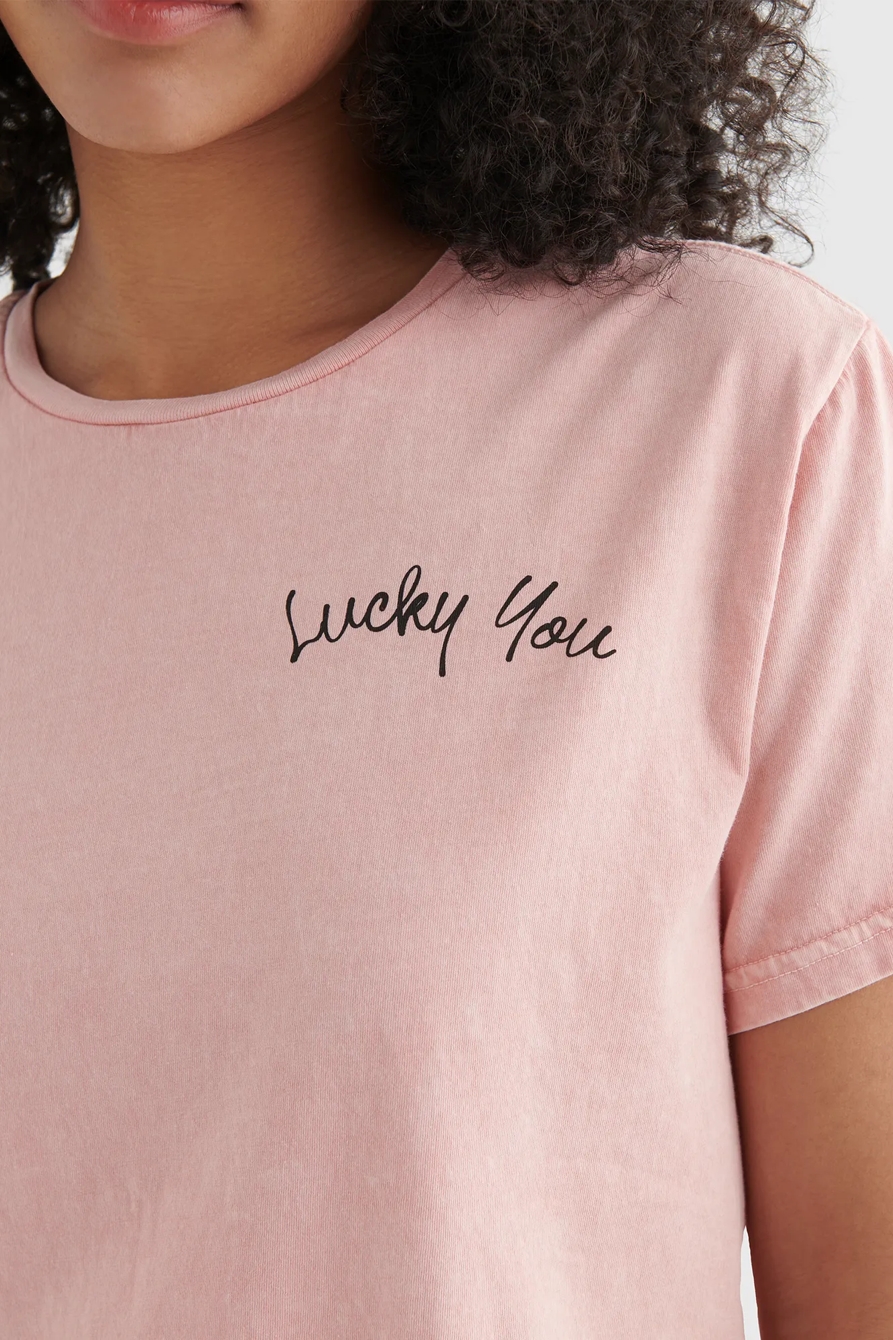 LUCKY YOU SCRIPT GRAPHIC BOYFRIEND TEE, image 2