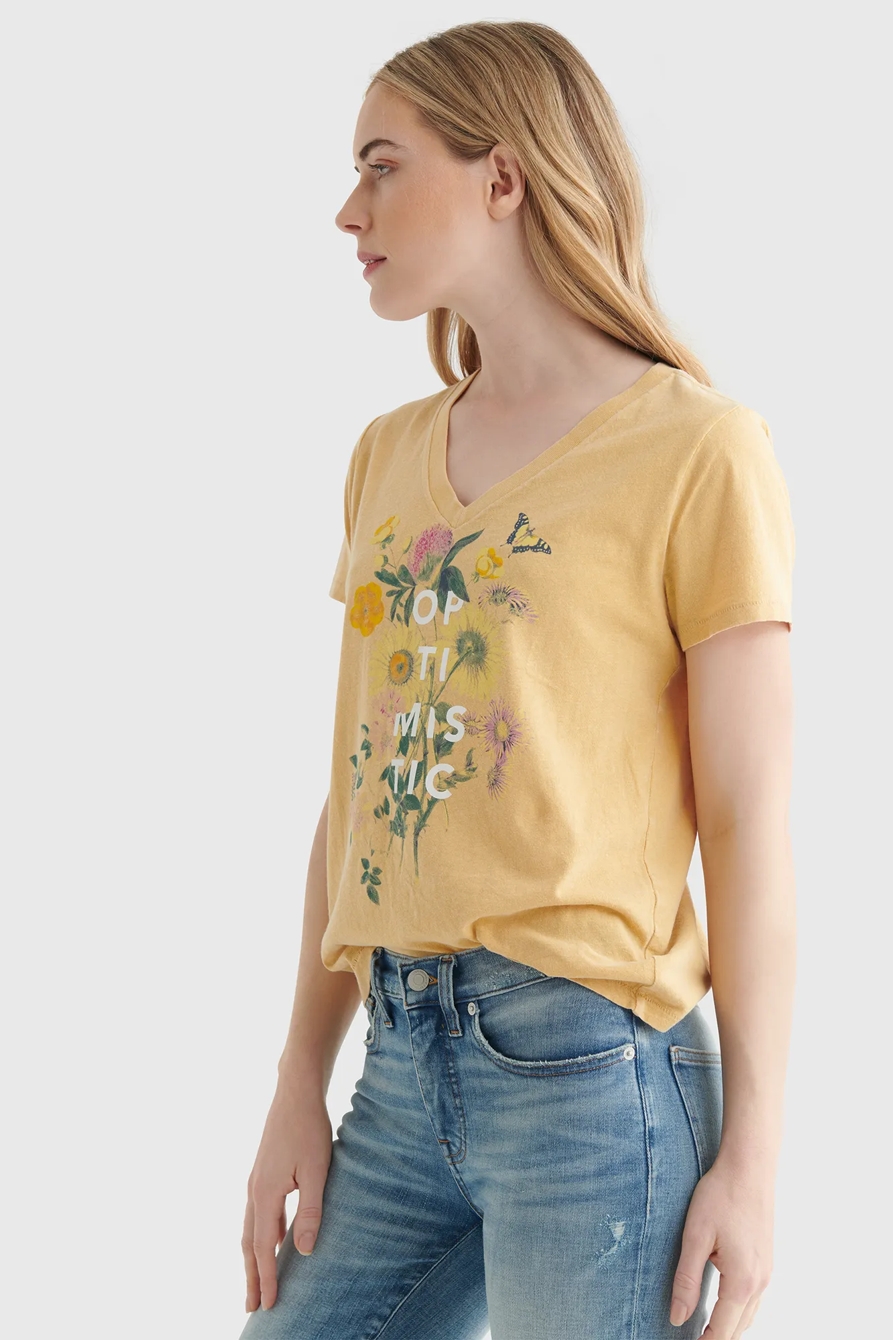 FLORAL OPTIMISTIC GRAPHIC V-NECK TEE, image 3