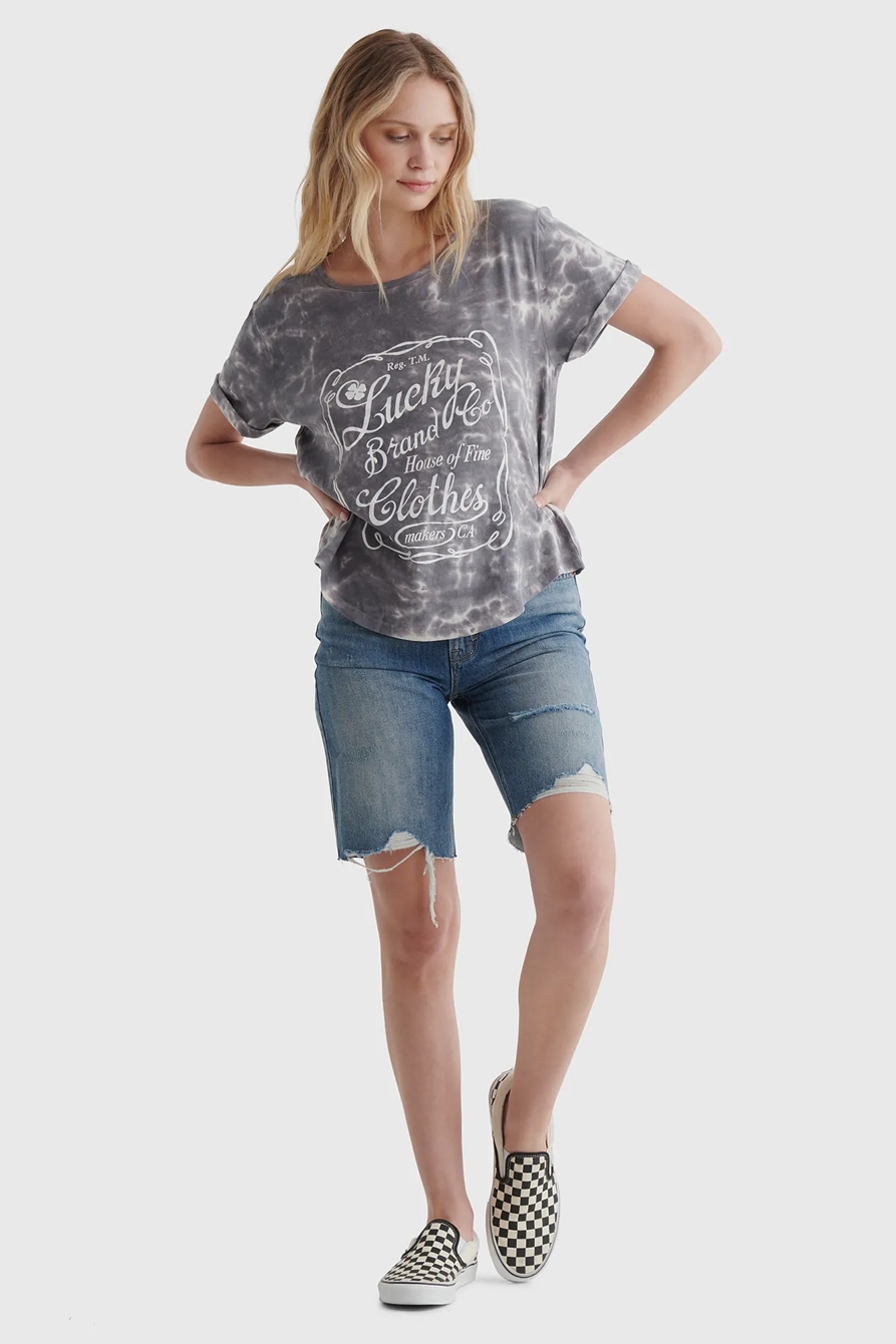 LOGO LABEL GRAPHIC ROLLED SLEEVE TEE, image 2