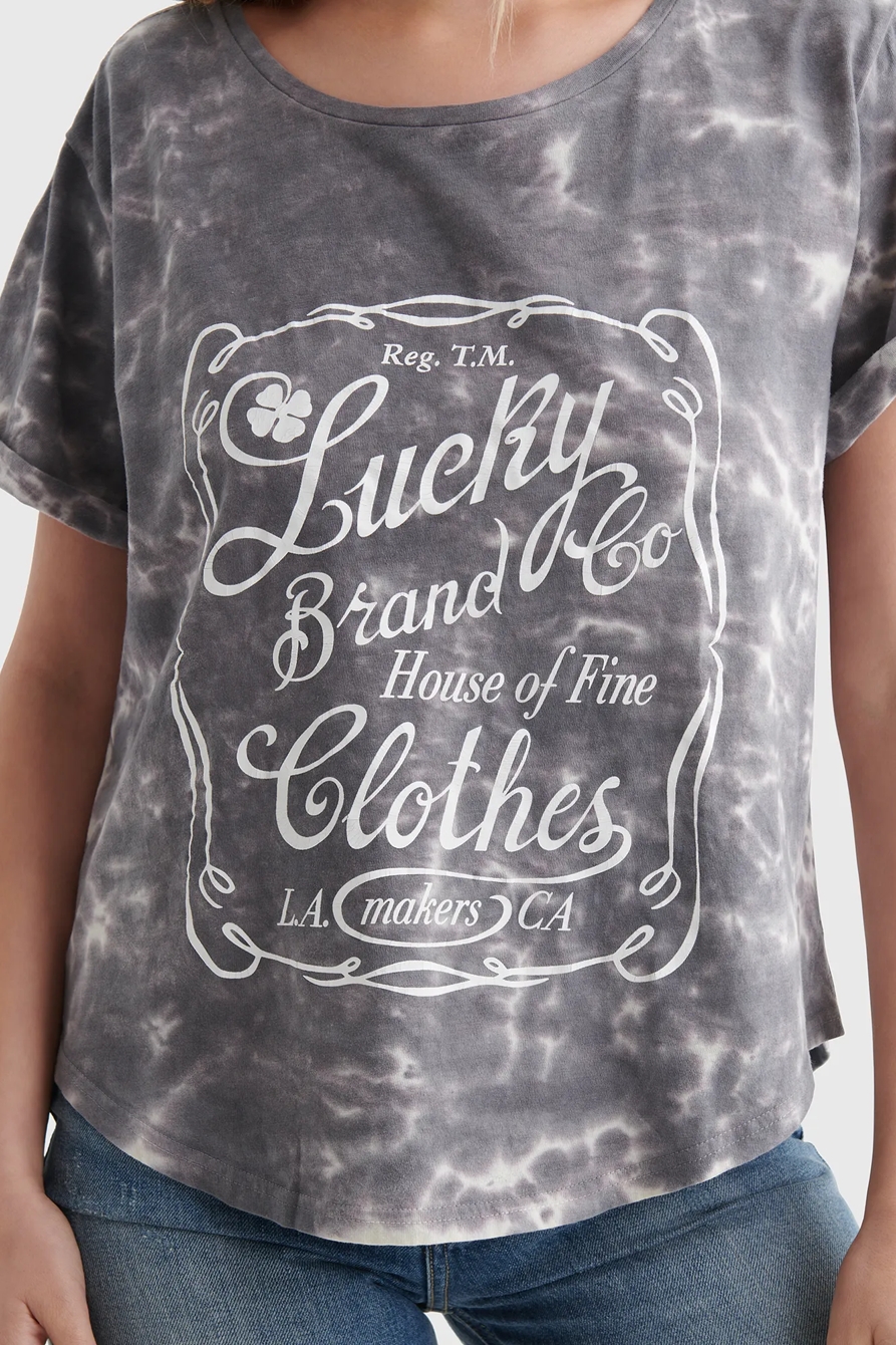 LOGO LABEL GRAPHIC ROLLED SLEEVE TEE, image 4