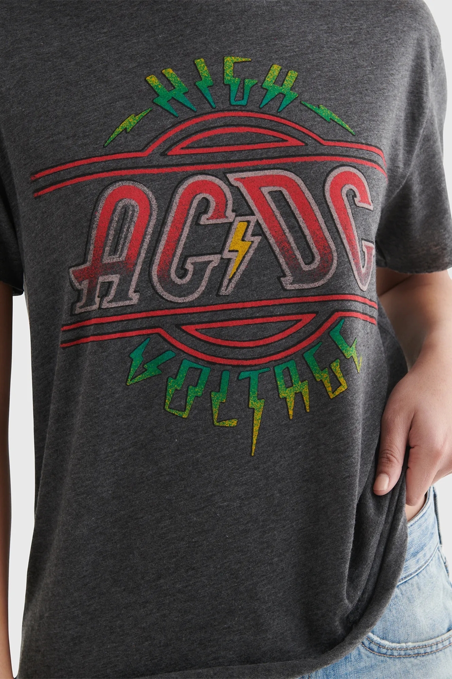 AC/DC HIGH VOLTAGE GRAPHIC BOYFRIEND TEE, image 4