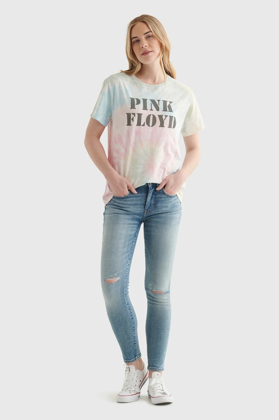 TIE DYE PINK FLOYD GRAPHIC BOYFRIEND TEE, image 2