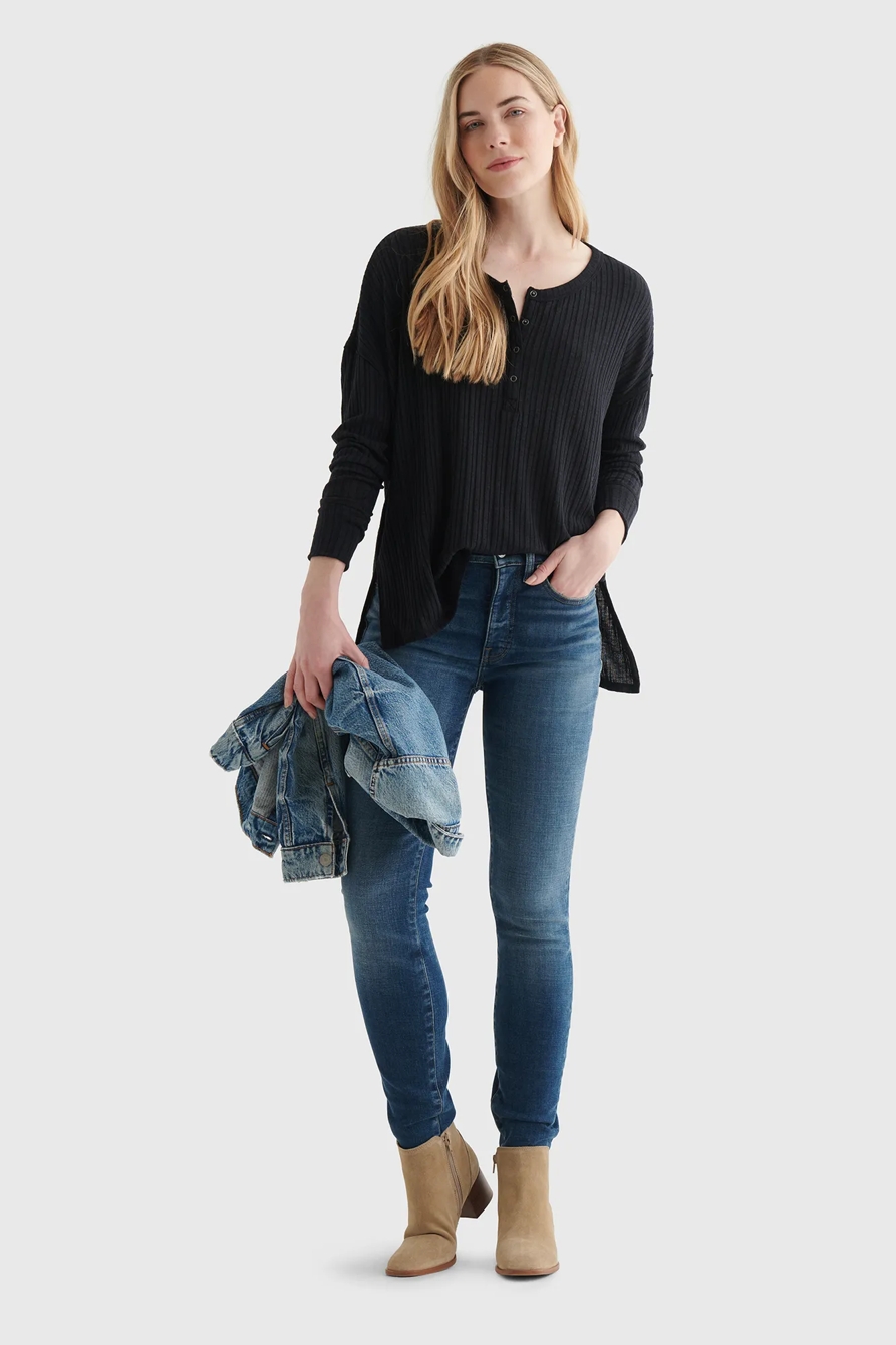 RIB-KNIT LUCKY SOFT HENLEY, image 2