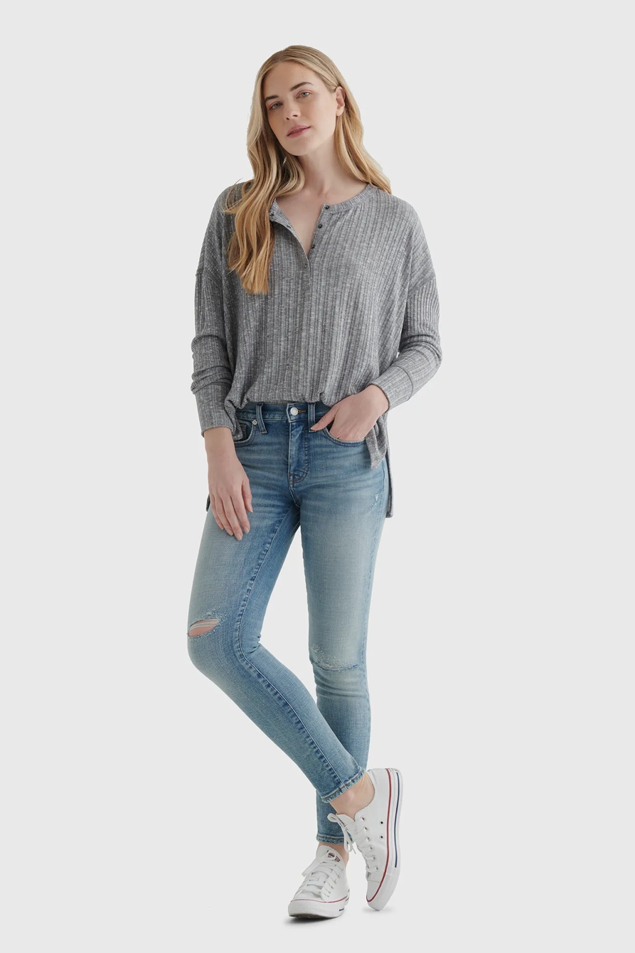 RIB-KNIT LUCKY SOFT HENLEY, image 2