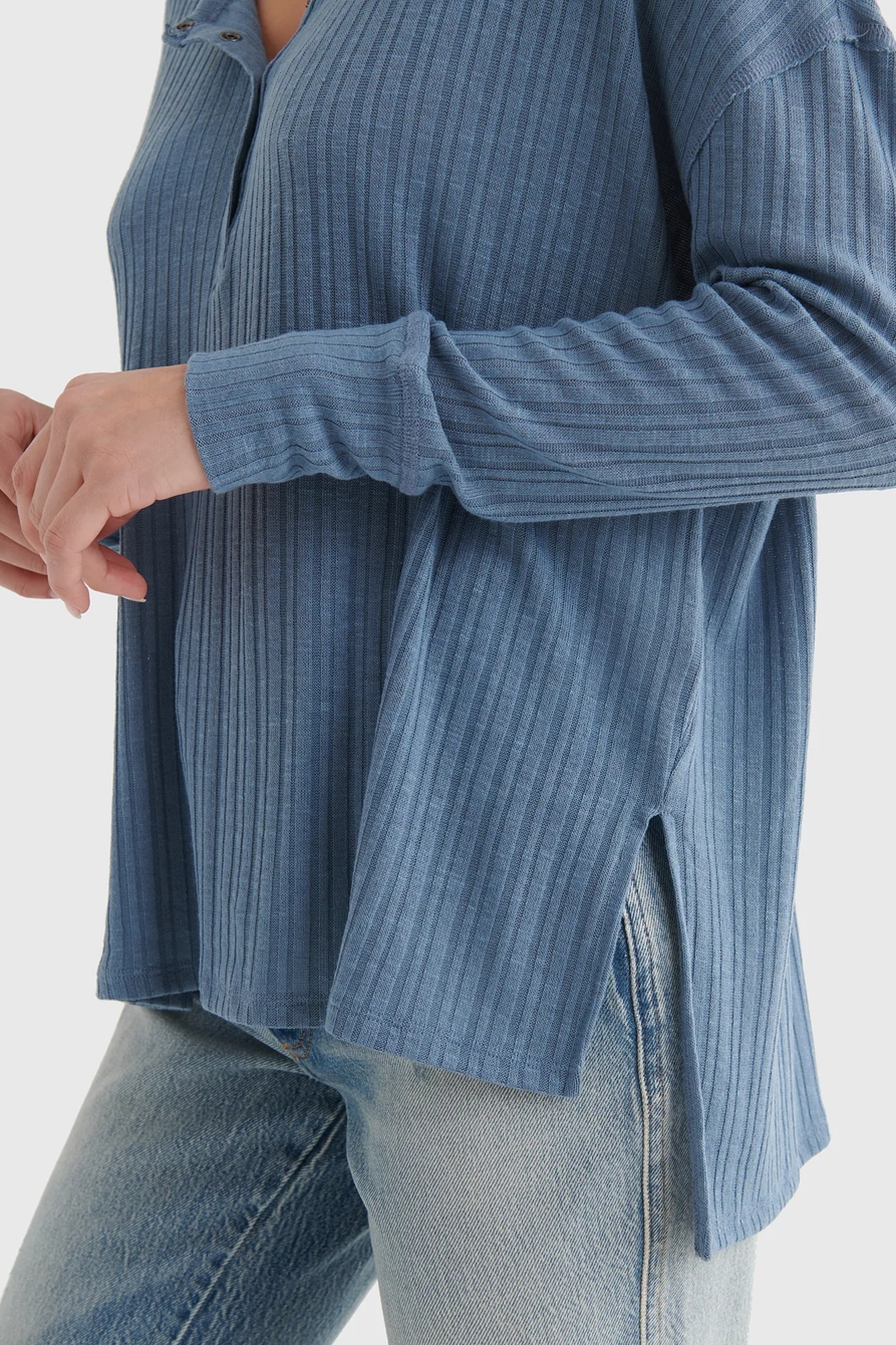 RIB-KNIT LUCKY SOFT HENLEY, image 4